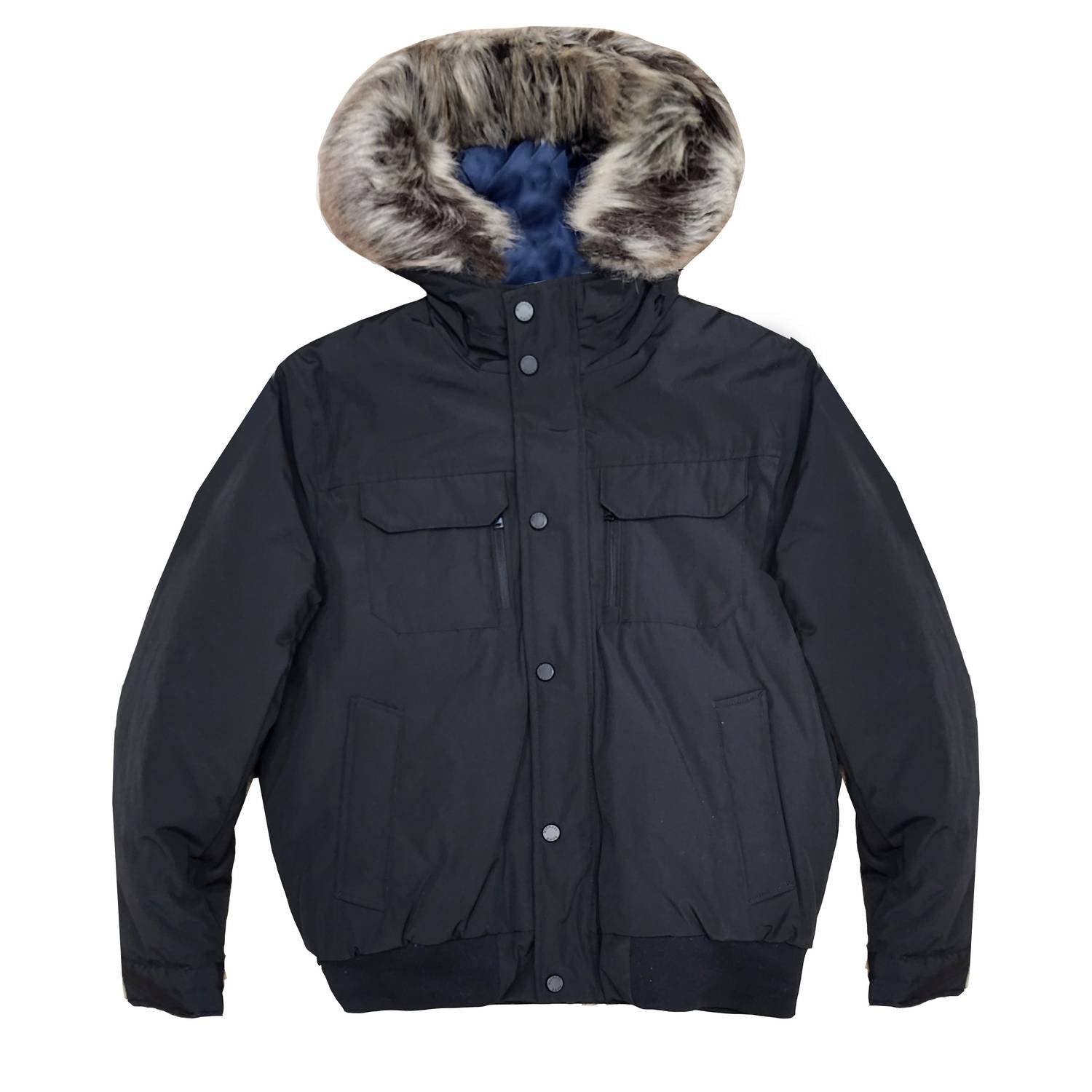 Shop Michael Kors Men Down Puffer Bomber Coat Jacket In Black In Blue