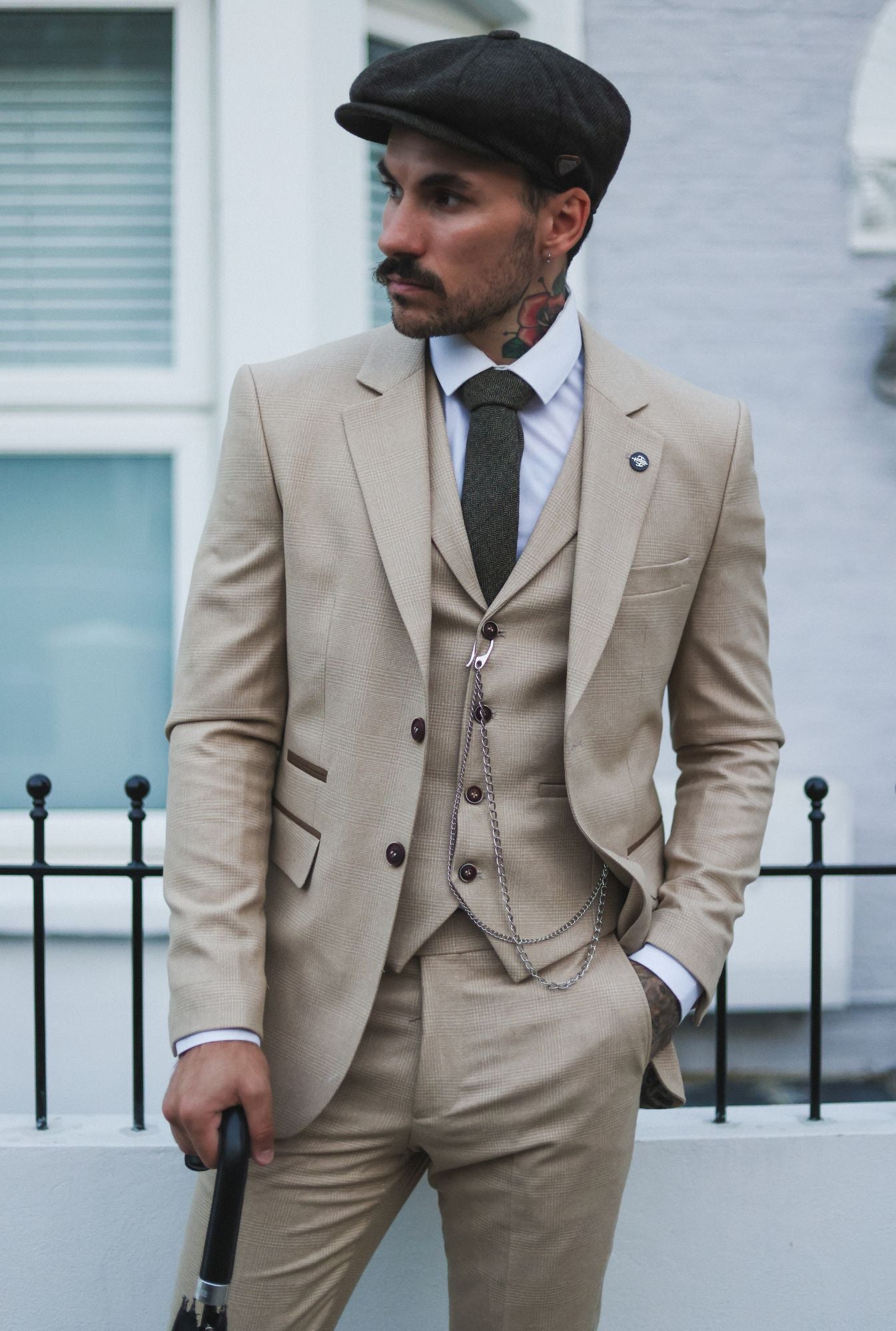 AK-08 Herringbone Tweed 3 Piece Suit