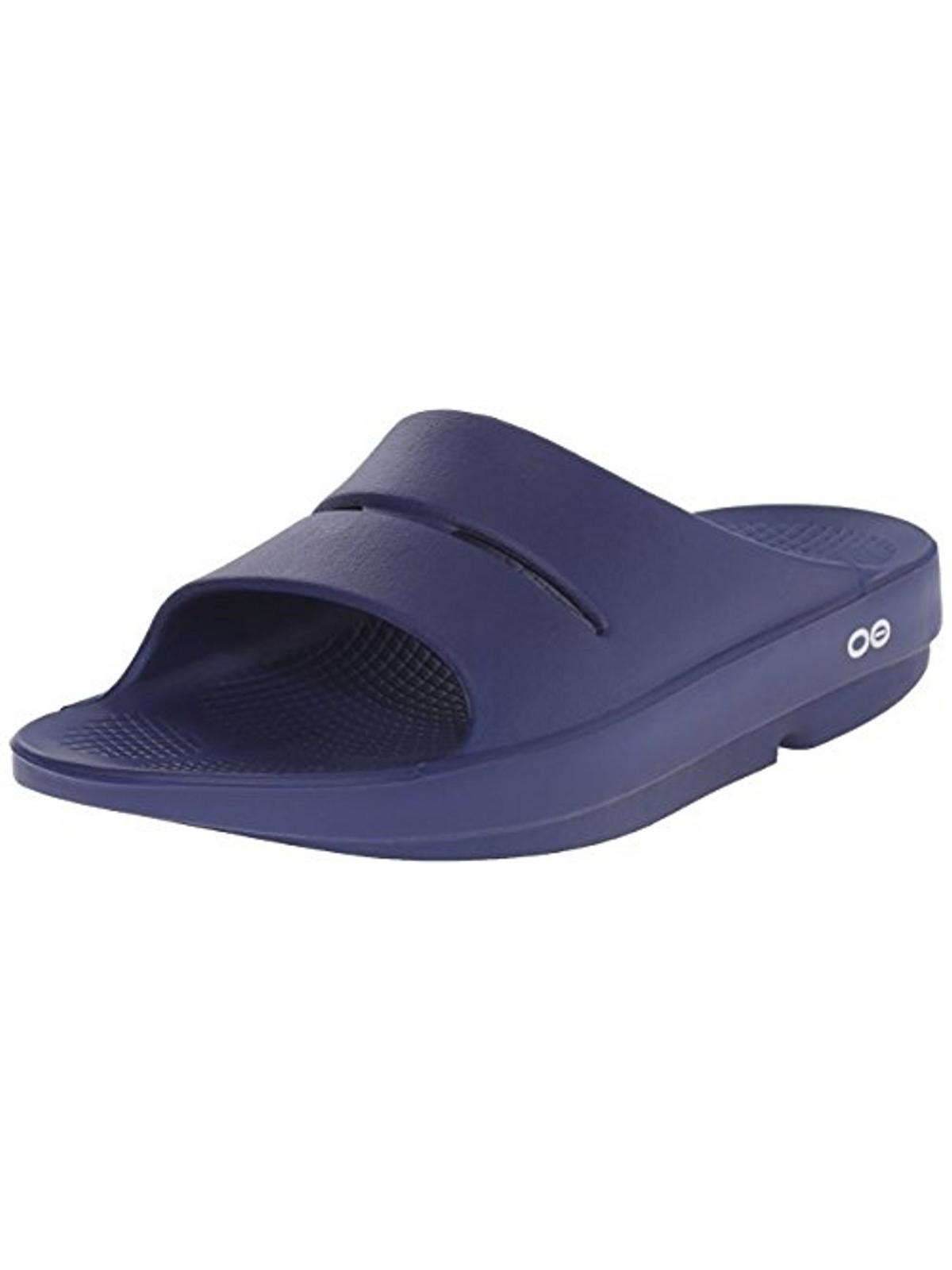 Oofos Ooahh Cut-out Flexible Slide Sandals In Blue