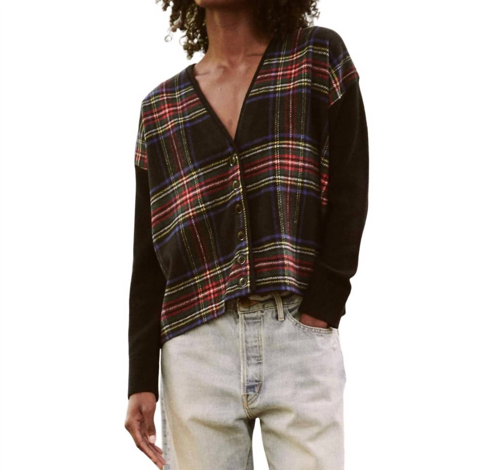 The Great Fire Side Cardigan In Hearth Plaid In Multi