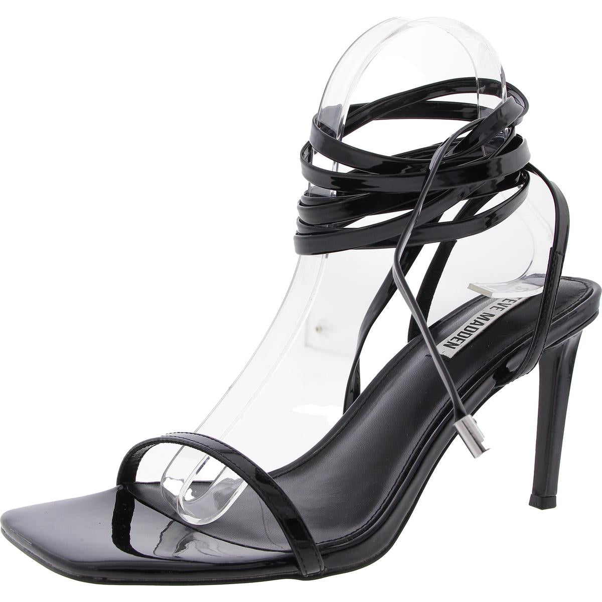 Steve Madden Passionate Womens Lace-up Patent Heels In Black