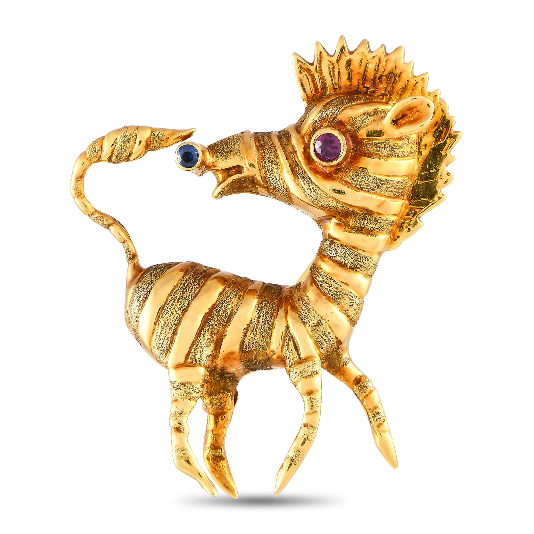 Image of Cartier Vintage 18K Yellow Gold Zebra Brooch CA08-091124