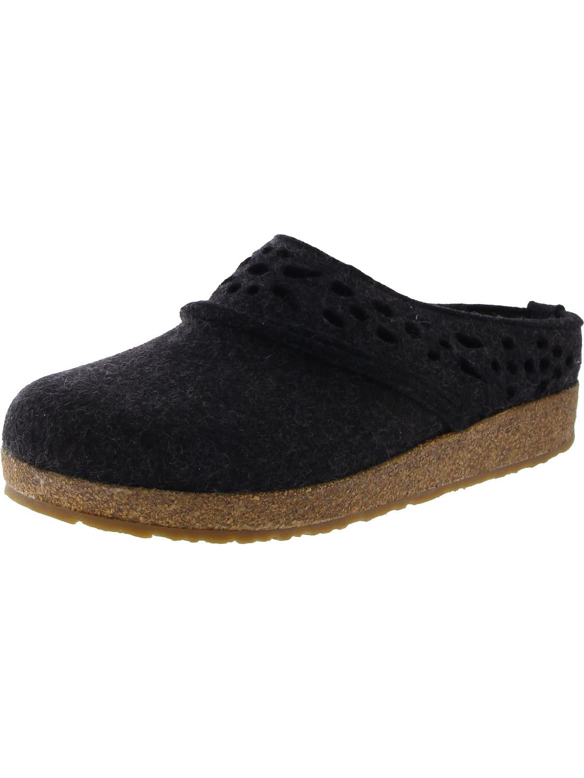 Haflinger Womens Sip On Knit Slide Slippers In Black