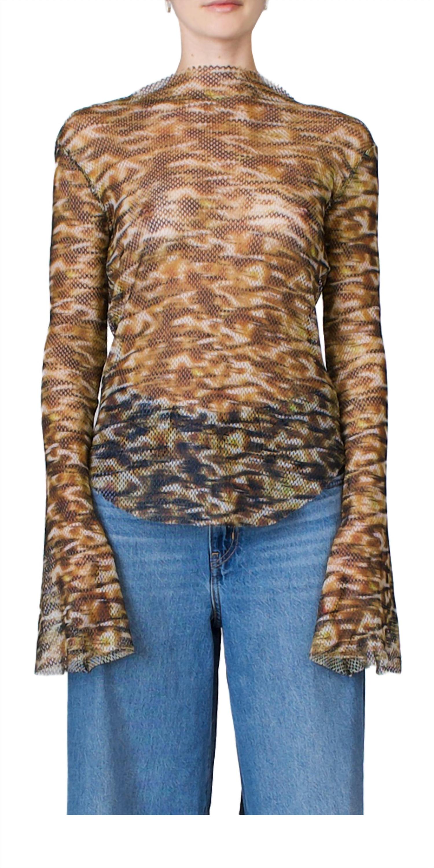 Shop Priscavera Reversible Open Back Cowl Top In Savanna In Brown