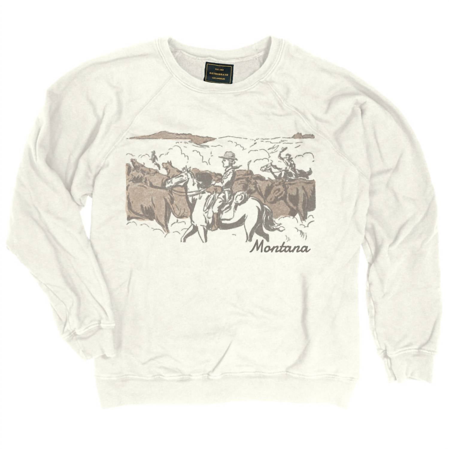 The Original Retro Brand Montana Pullover Sweatshirt In Antique White In Neutral