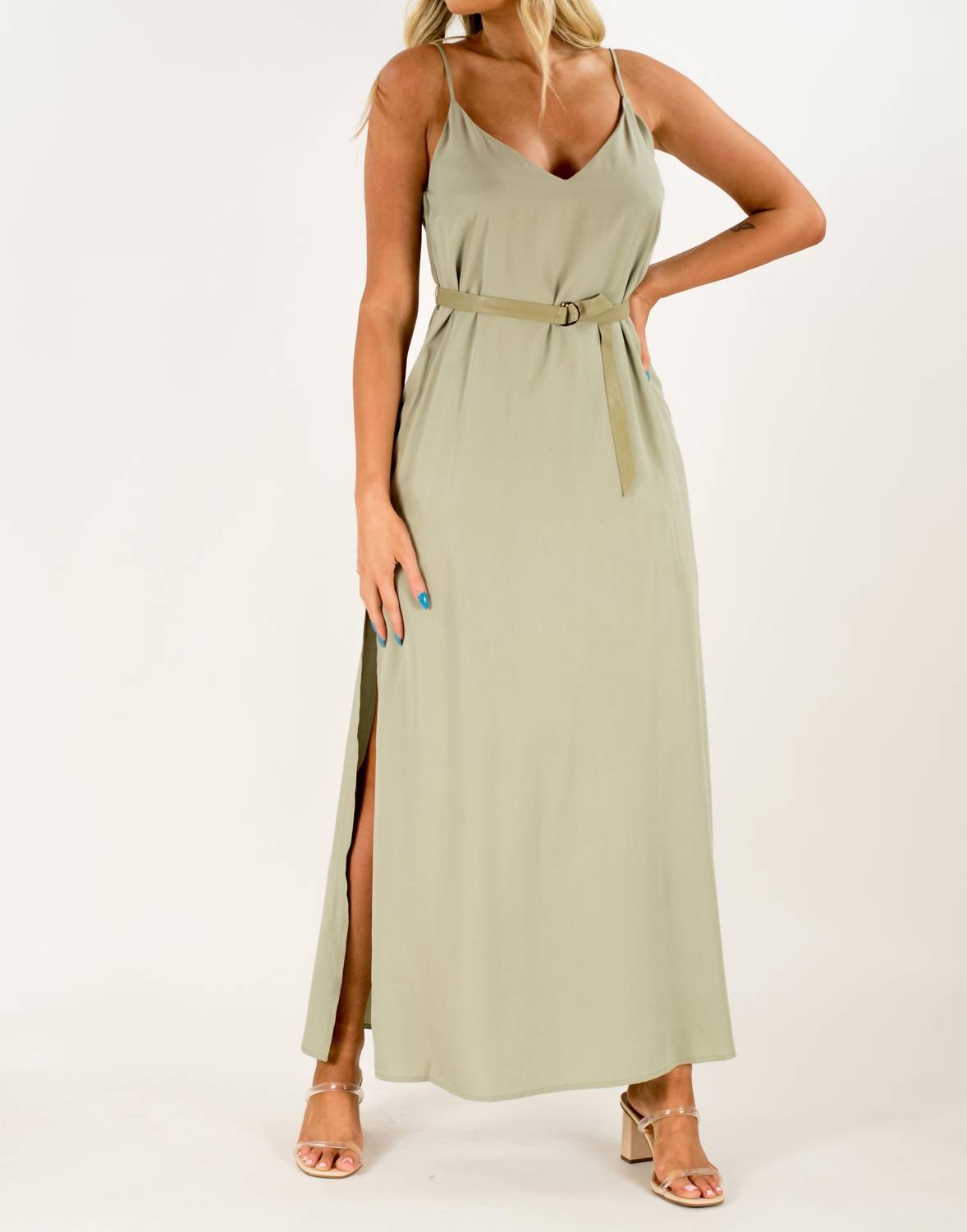 Shop Lblc The Label Molly Belted Dress In Jade In Green