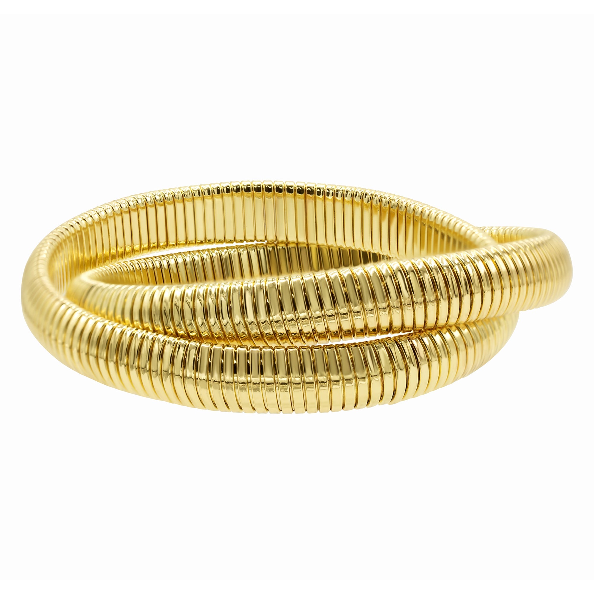 Shop Adornia 14k Gold Plated 2-layer Omega Chain Bracelet