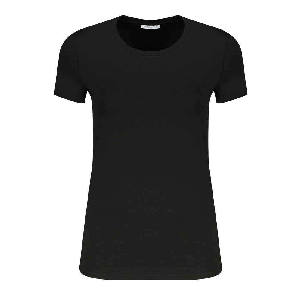 Shop Patrizia Pepe Elastane Tops & Women's T-shirt In Black