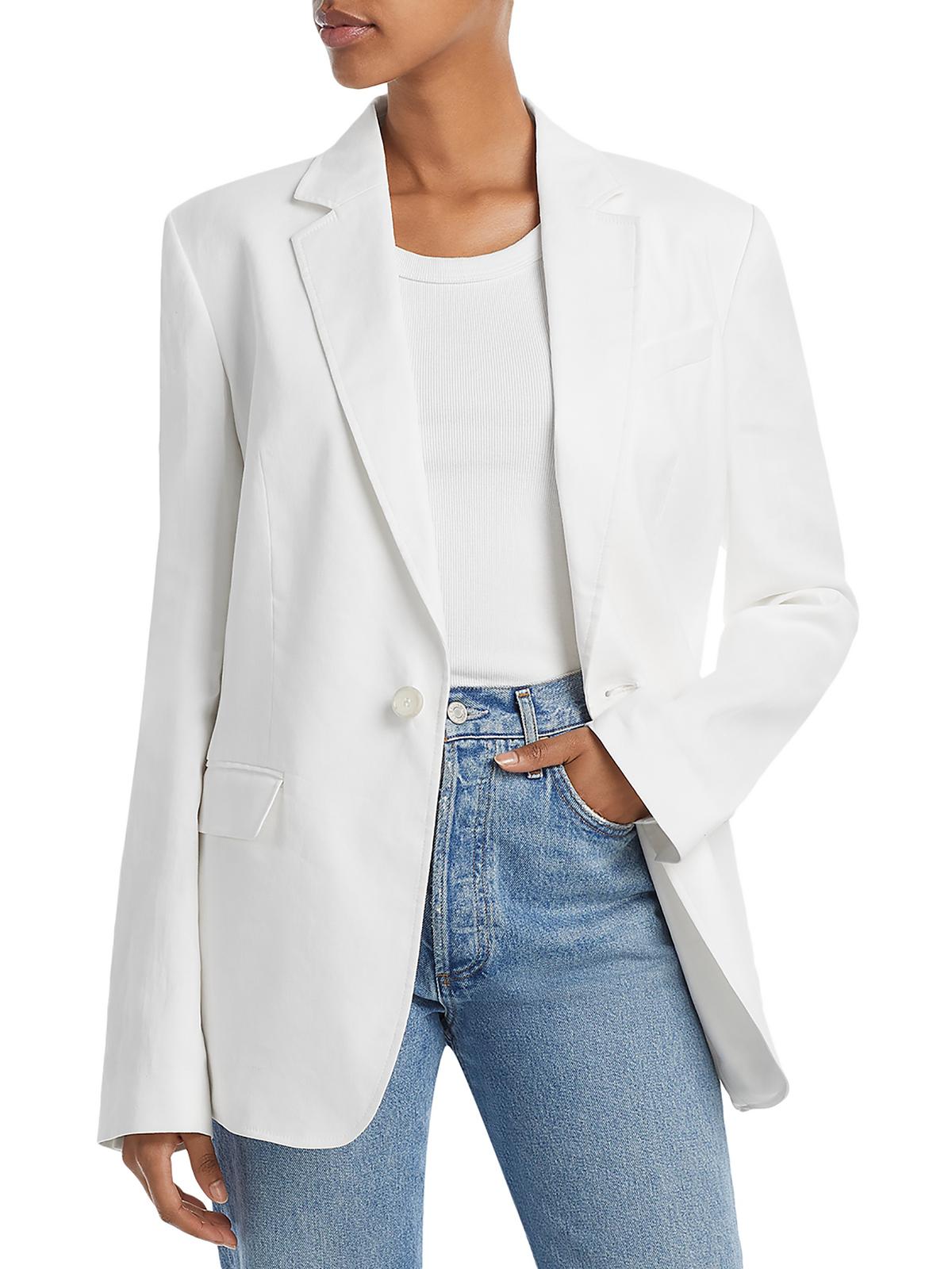 A.l.c Womens Linen One-button Blazer In White