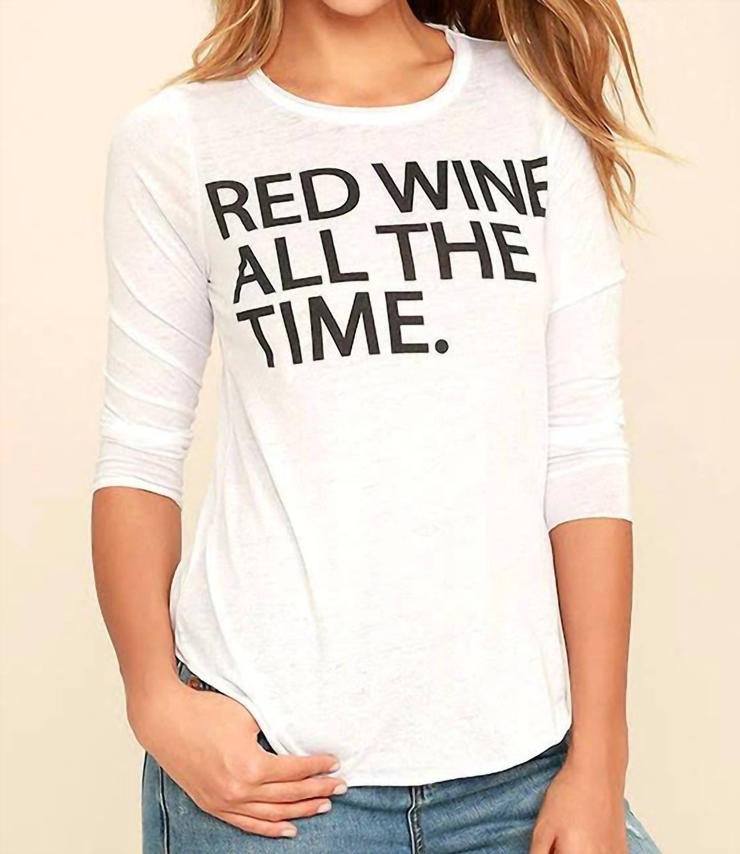 Shop Chaser Red Wine All The Time Tee In White