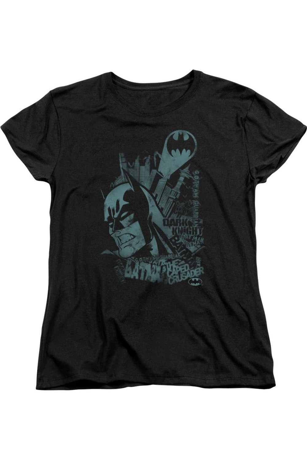 Gildan Batman Gritted Teeth Short Sleeve Womens T-shirt In Black