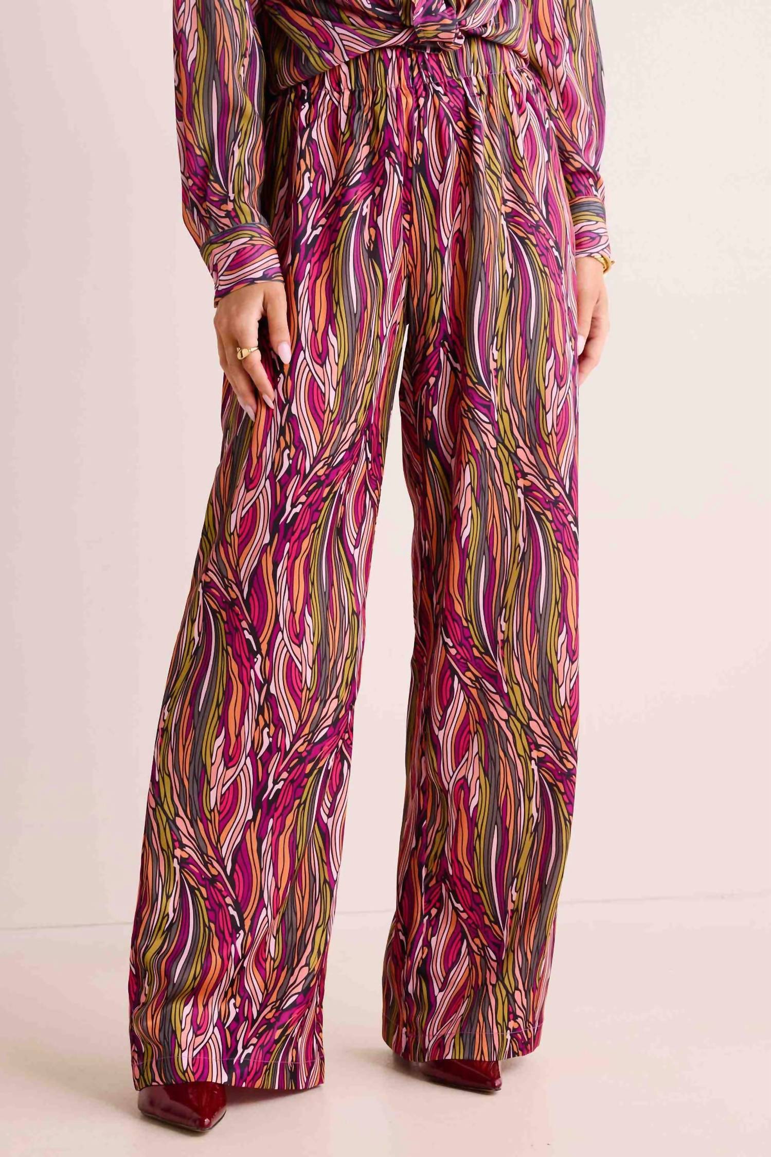 Sincerely Ours Billie Pant In Wavy Stripes In Multi