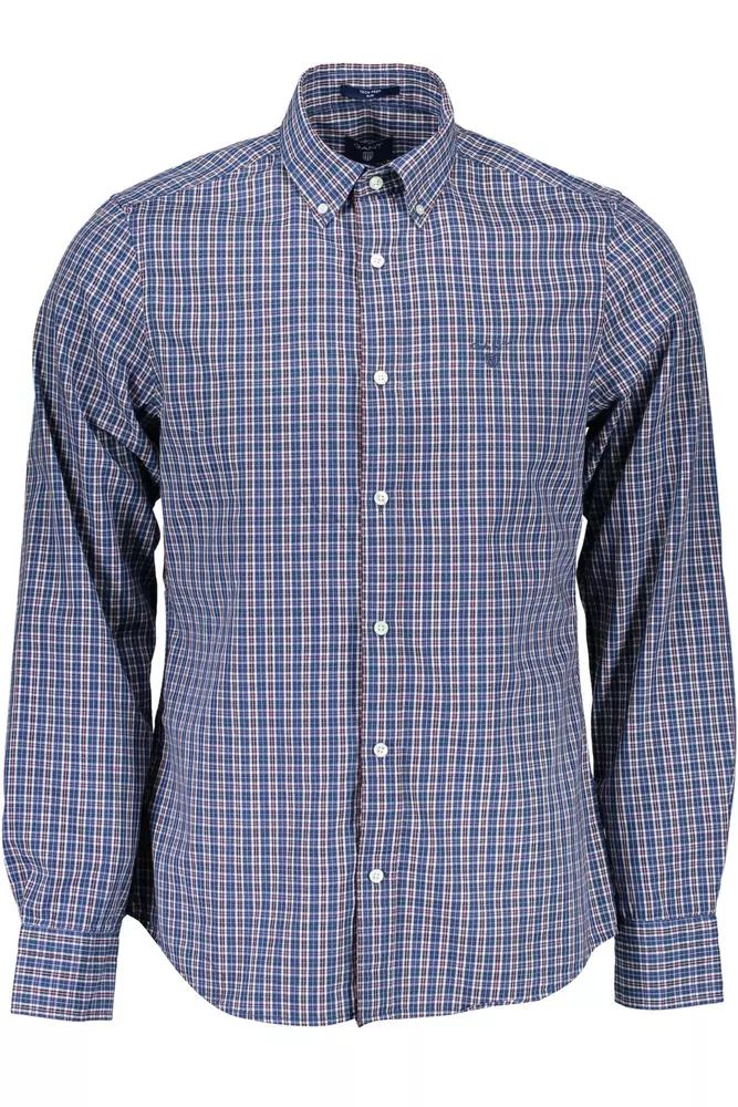 Shop Gant Ele Slim Fit Long Sleeve Button-down Men's Shirt In Blue