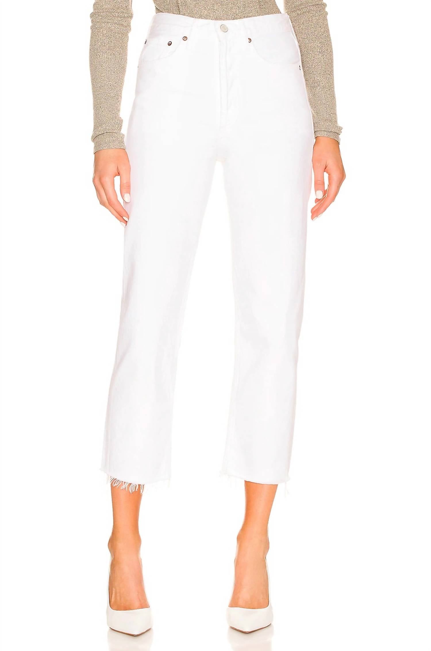 Shop Agolde 90's Crop Jeans In Element In White