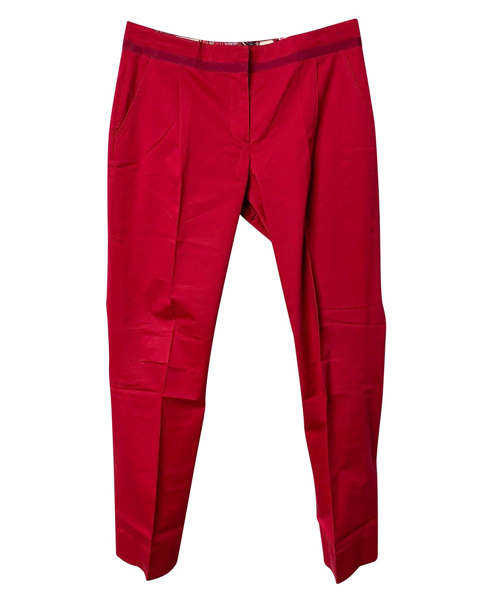 image of Salvatore Ferragamo Trousers in Red Cotton