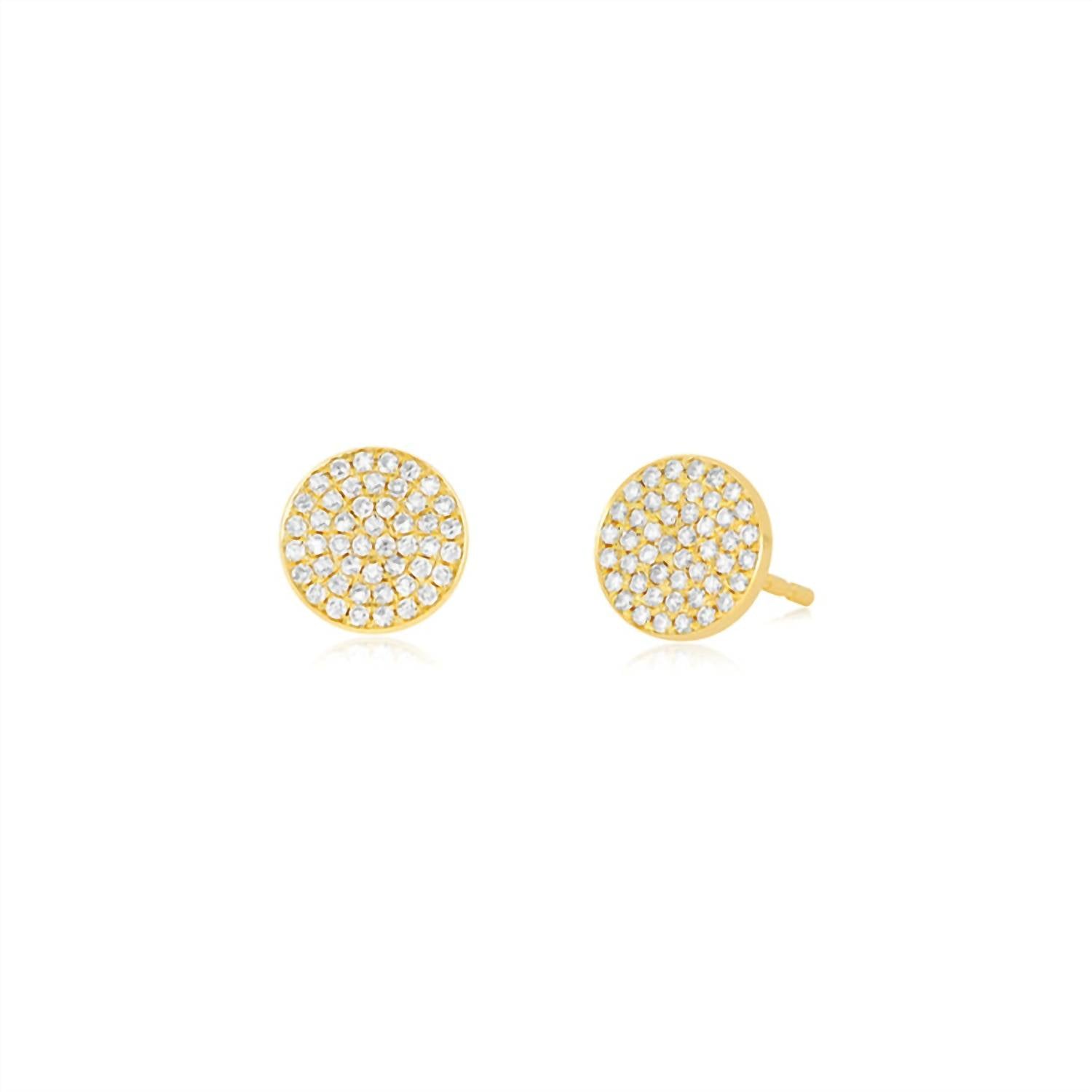 Ef Collection Disc Diamond Bar Stud Earring In Gold