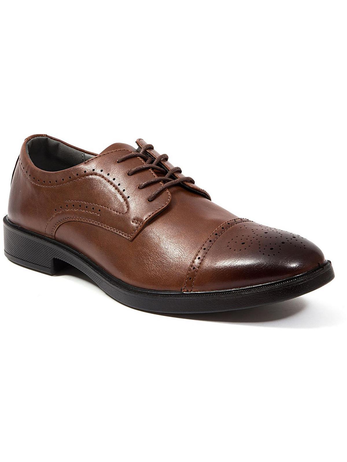 Shop Deer Stags Gramercy Mens Faux Leather Oxfords In Brown