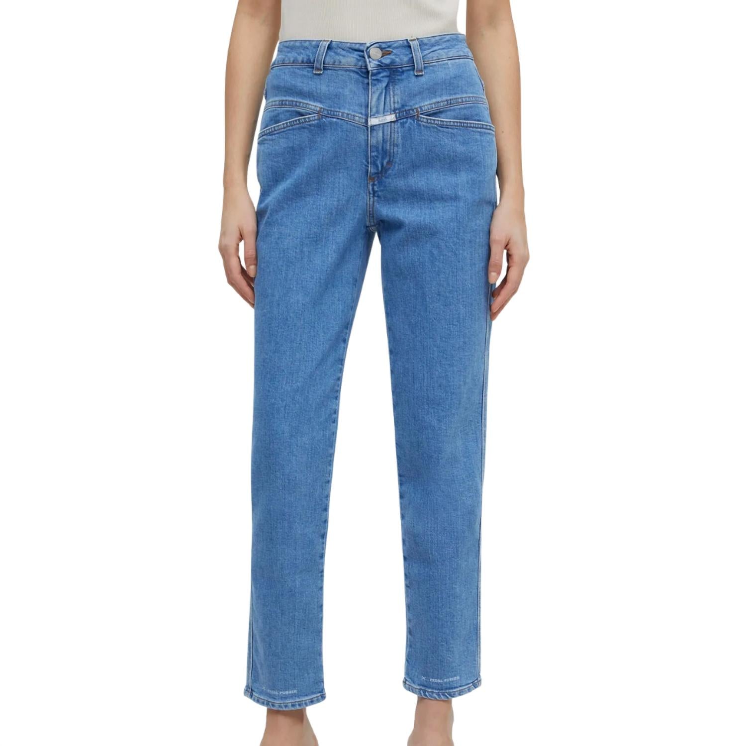 Shop Closed Pedal Pusher Jean In Mid Blue