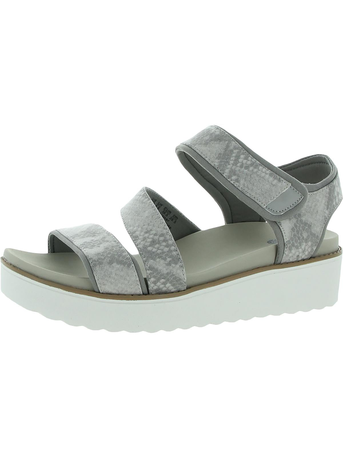 Shop Dr. Scholl's Shoes Move It Womens Faux Suede Animal Print Wedges In Grey