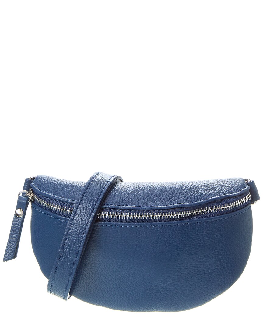 Shop Italian Leather Pouch In Blue