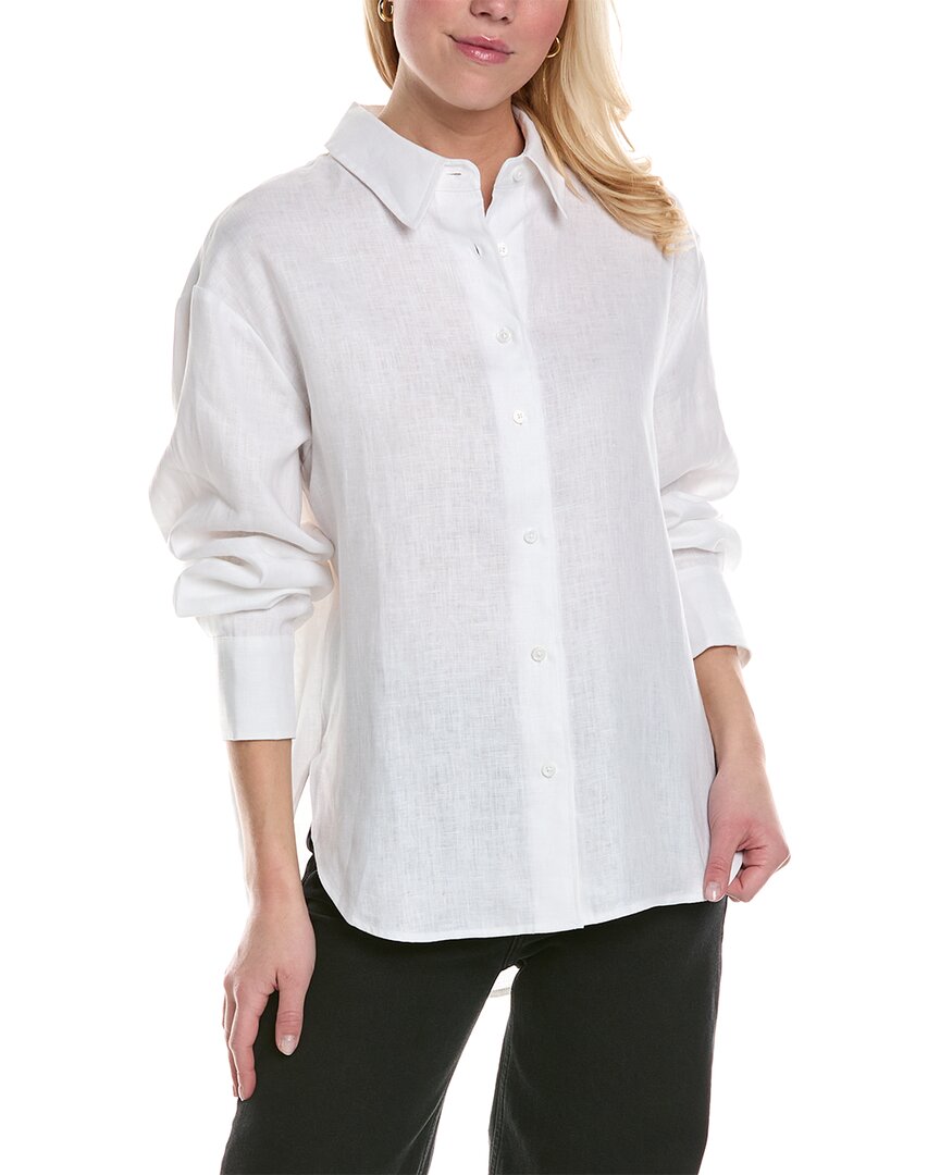 Shop Reveriee Linen Shirt In White