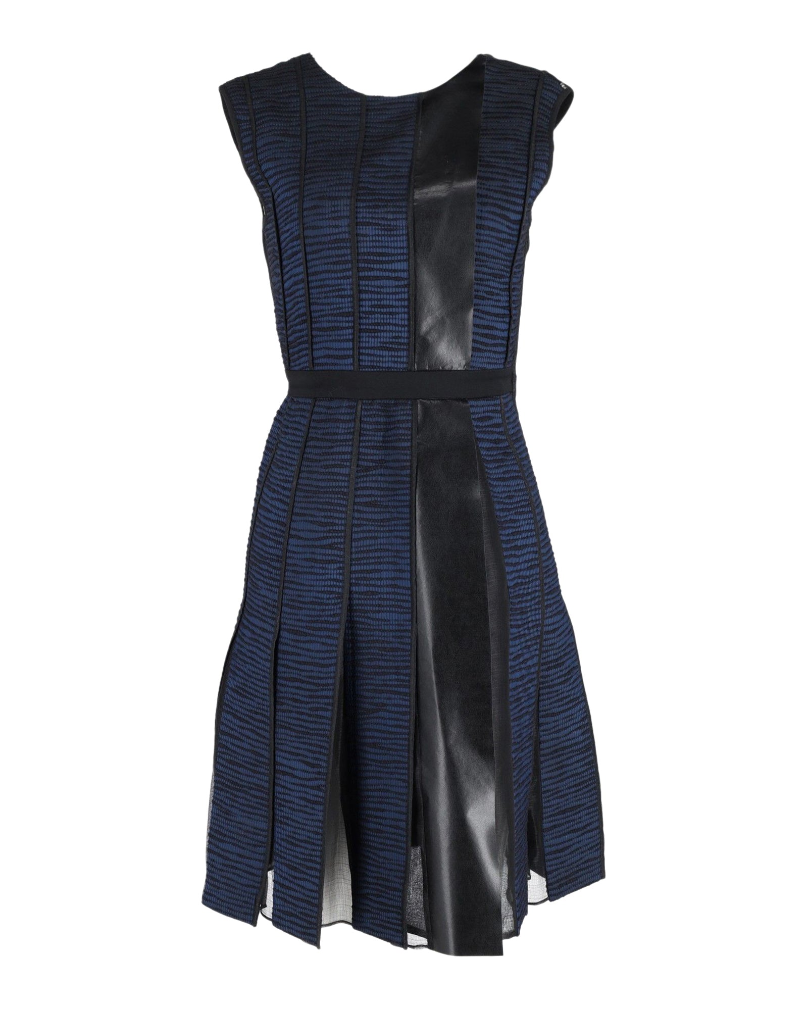 image of Sportmax Sleeveless Paneled Dress in Blue Cotton