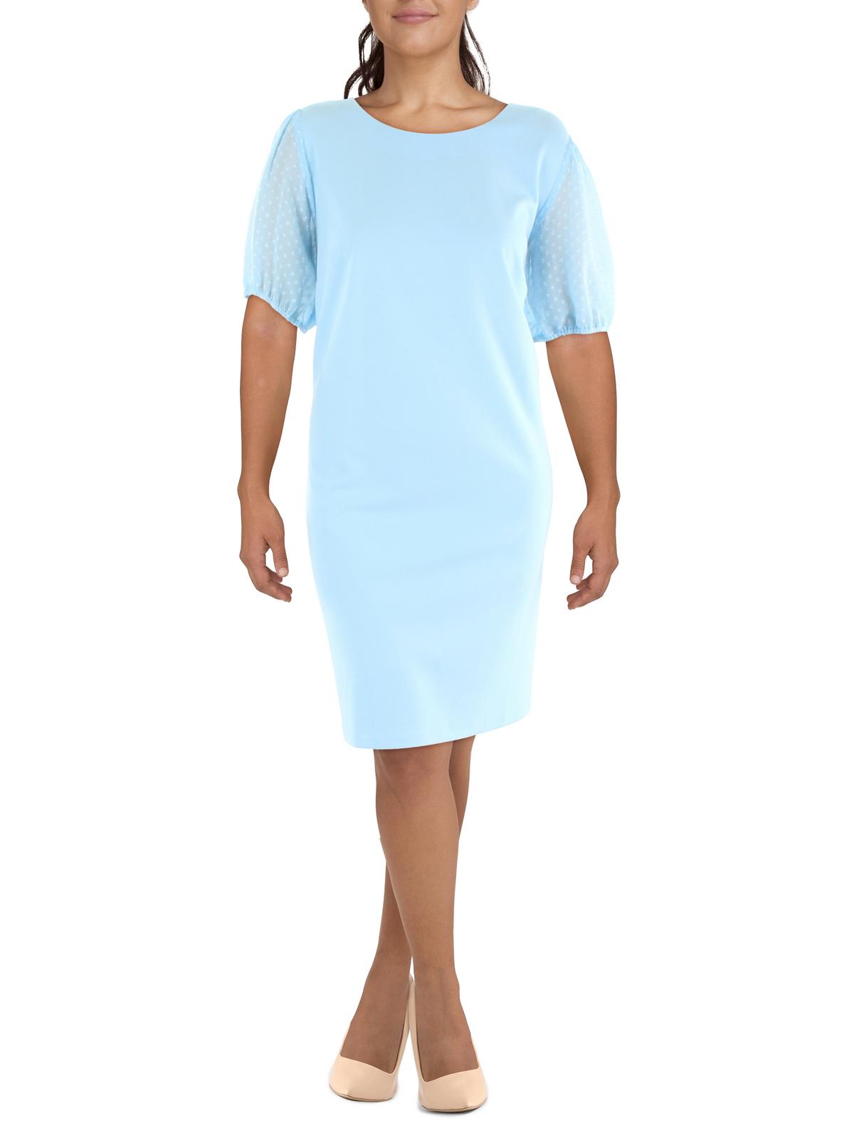 Maree Pour Toi Plus Womens Crewneck Midi Maxi Dress In Blue