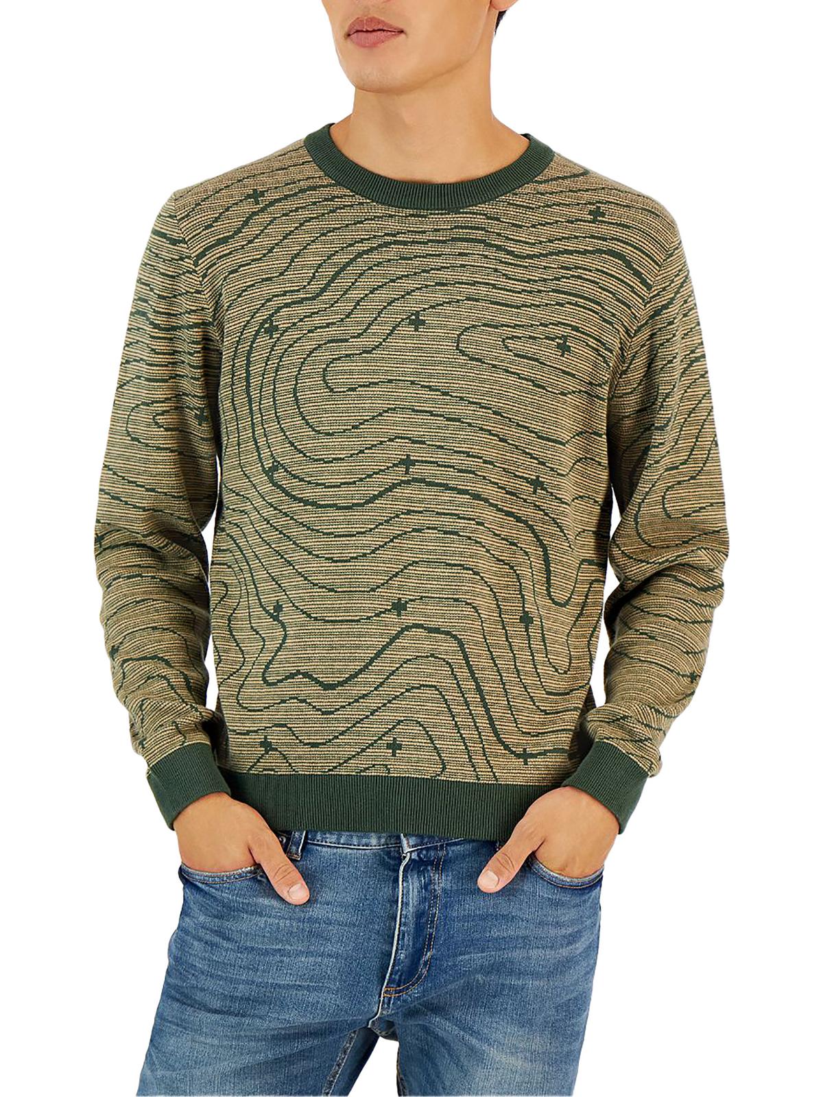 Shop Crwth Mens Cotton Knit Crewneck Sweater In Green