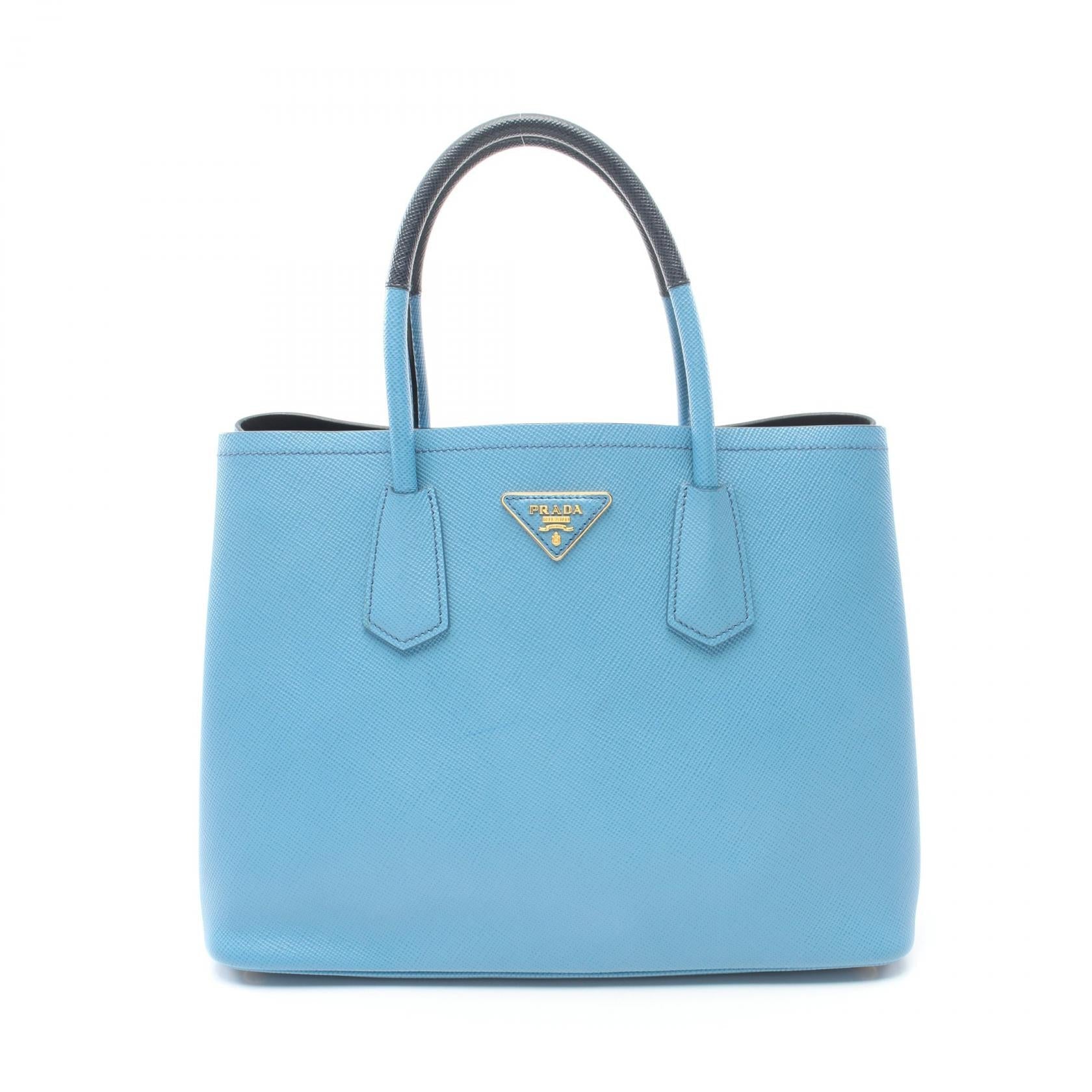 Image of Prada Saffiano Leather Double Tote Bag Leather Tote Bag