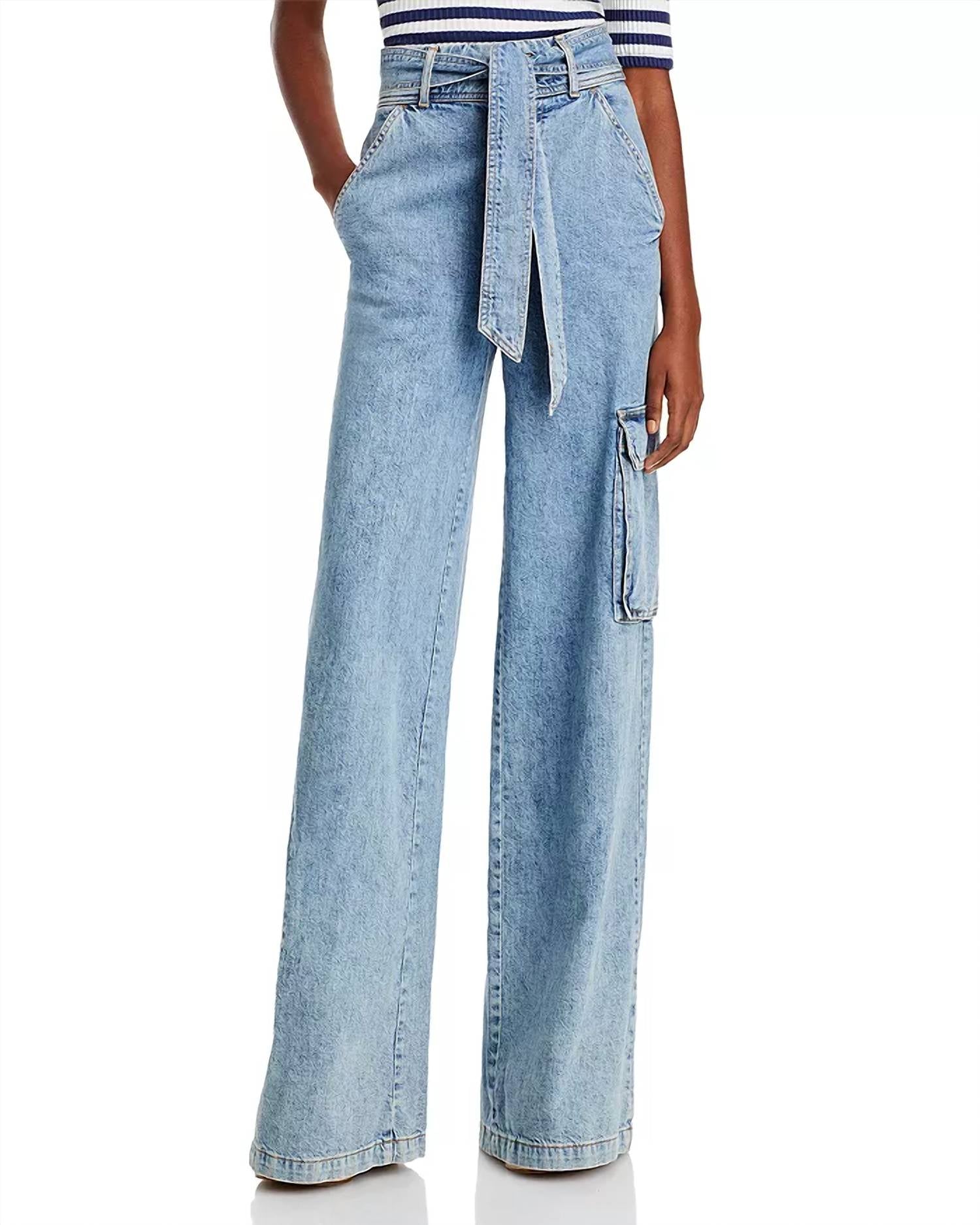 Shop Veronica Beard Belisa Wide Leg Jeans In Silverwood In Blue
