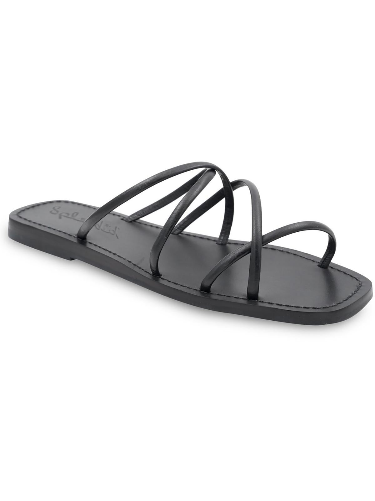 Shop Splendid Frankie Womens Leather Criss-cross Slide Sandals In Black