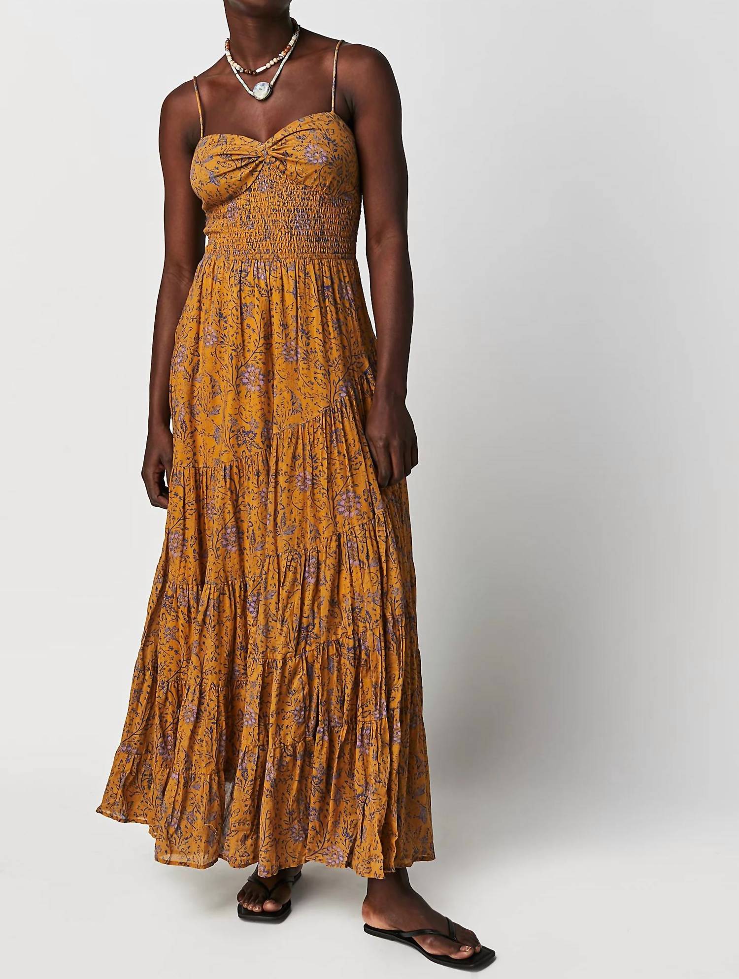 Shop Free People Sundrenched Printed Maxi Dress In Dusty Olive Combo In Multi