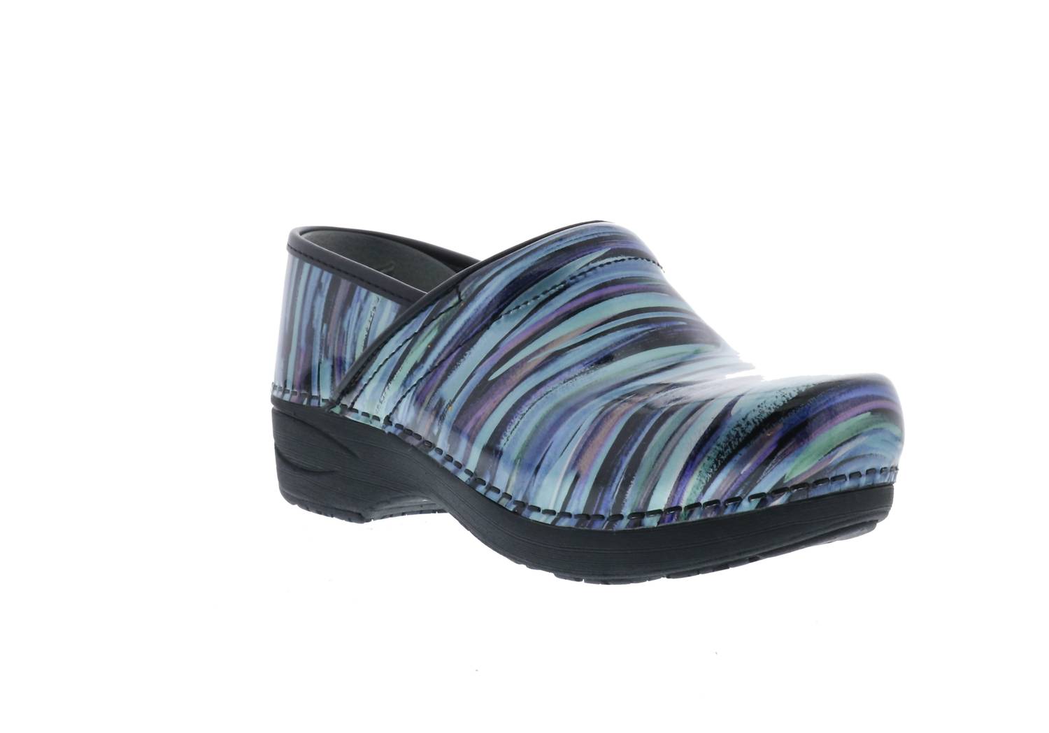 Shop Dansko Women's Xp 2.0 Pro Clog Shoes In Teal Striped In Multi