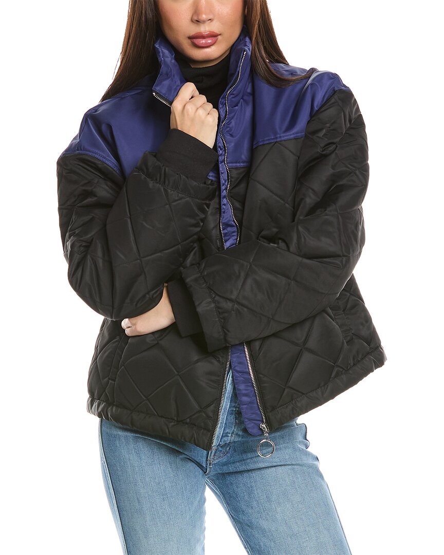 Weworewhat Colorblock Quilted Puffer Jacket In Blue