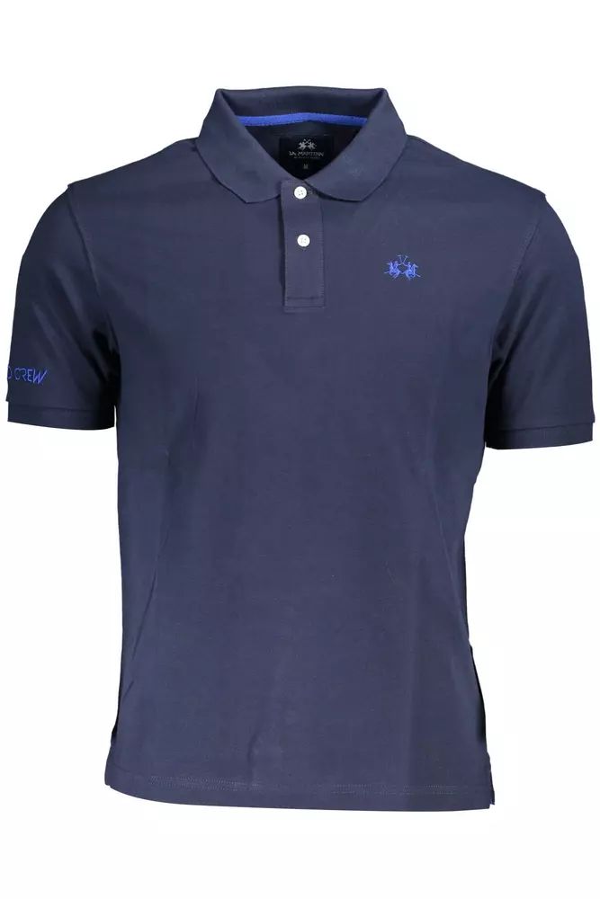 La Martina Elegant Short-sleeved Polo Men's Perfection In Blue