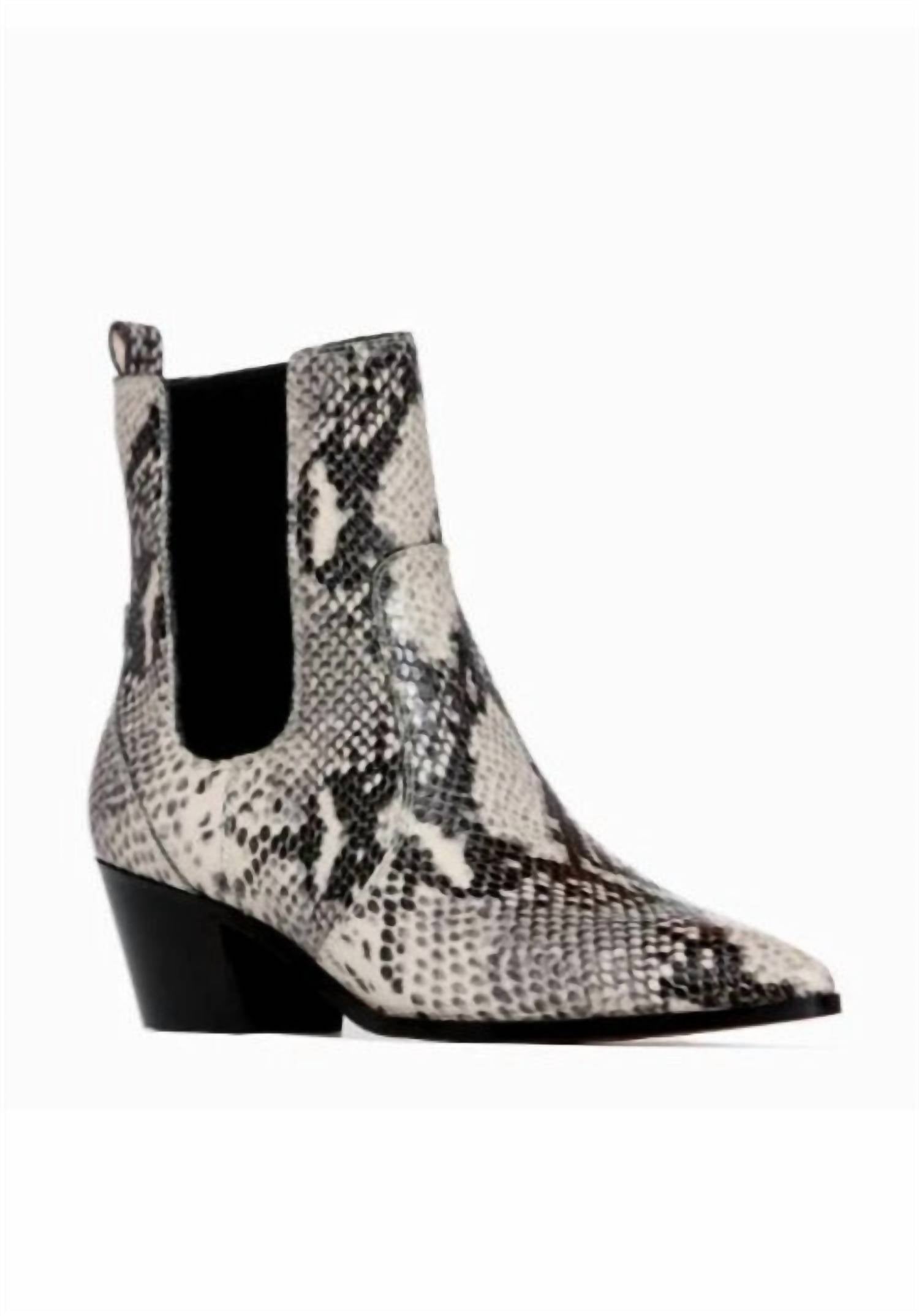 Shop Paige Willa Chelsea Bootie In Roccia Snake In Grey