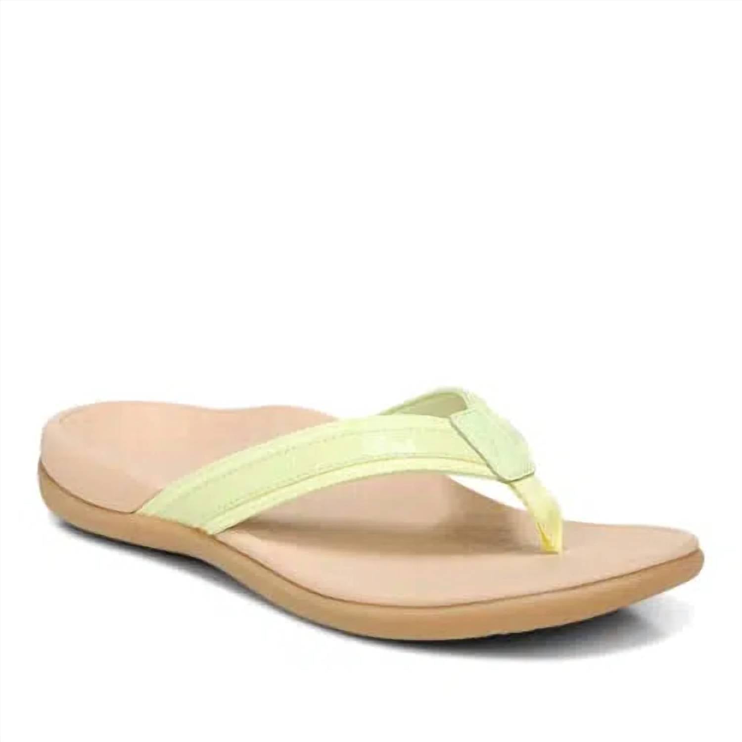 Shop Vionic Women's Tide Ll Toe Post Sandal In Pale Lime In Green