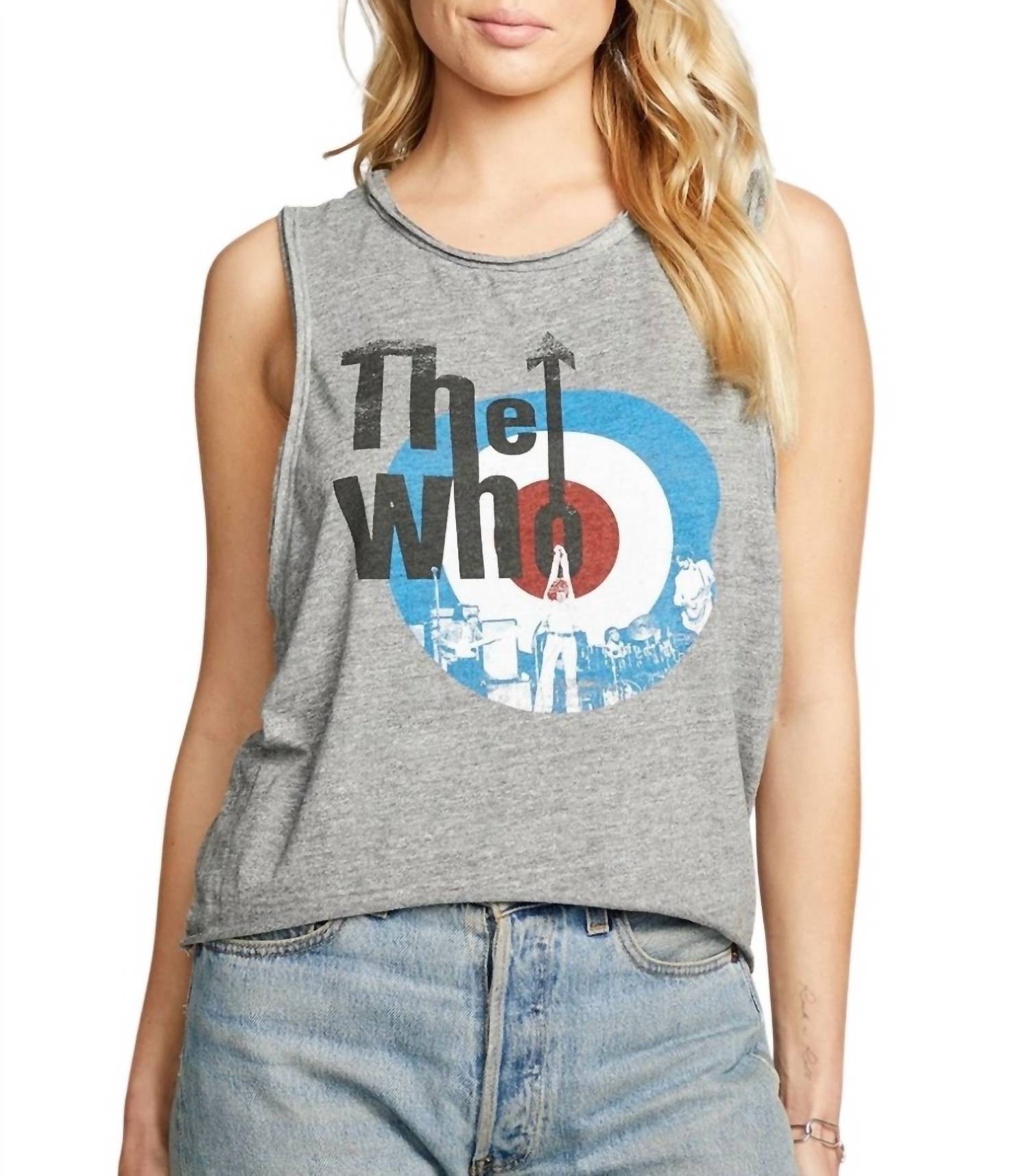 Shop Chaser The Who Target Tank Top In Grey