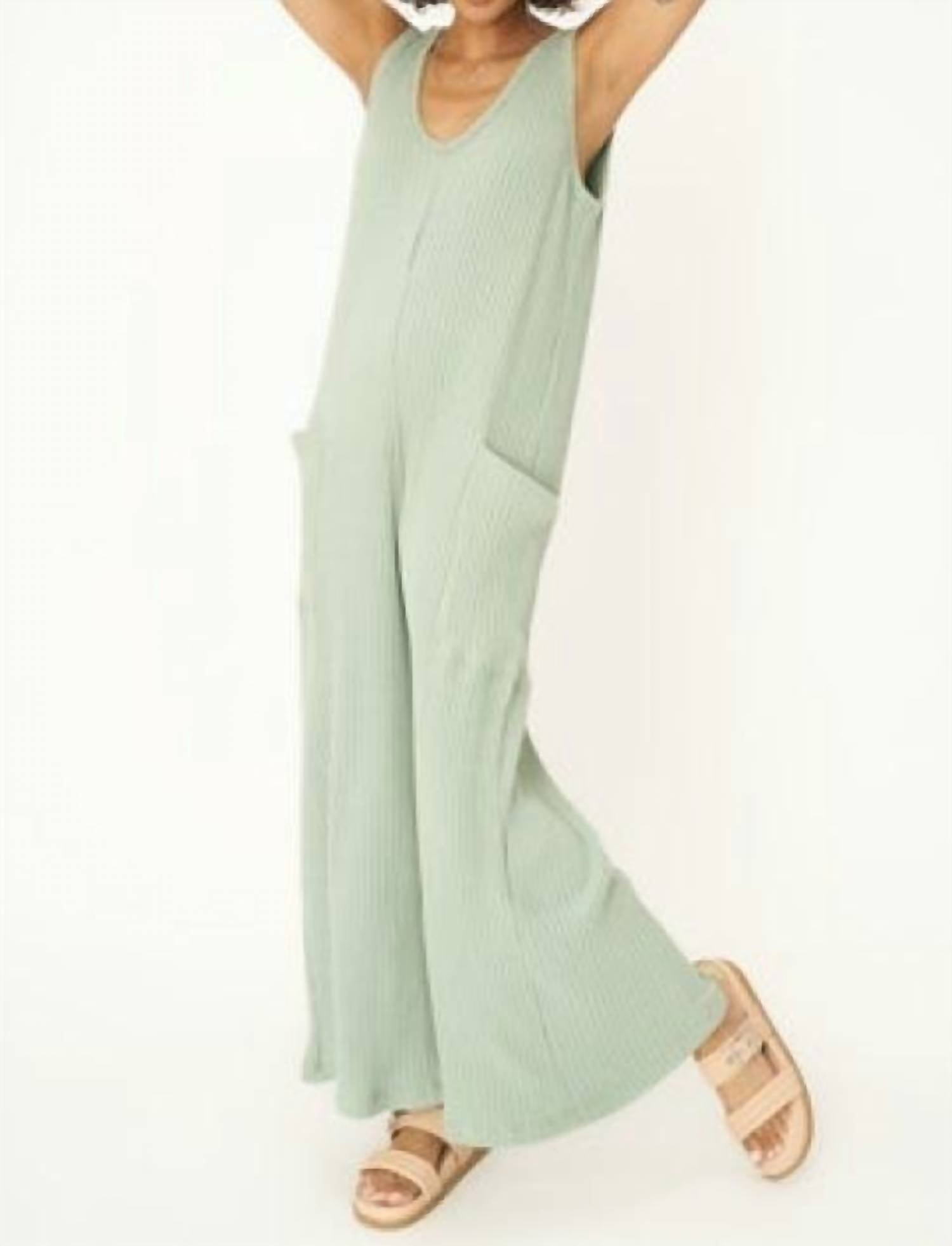 Shop Project Social T Santa Maria Ribbed Jumpsuit In Endless Sky In Multi