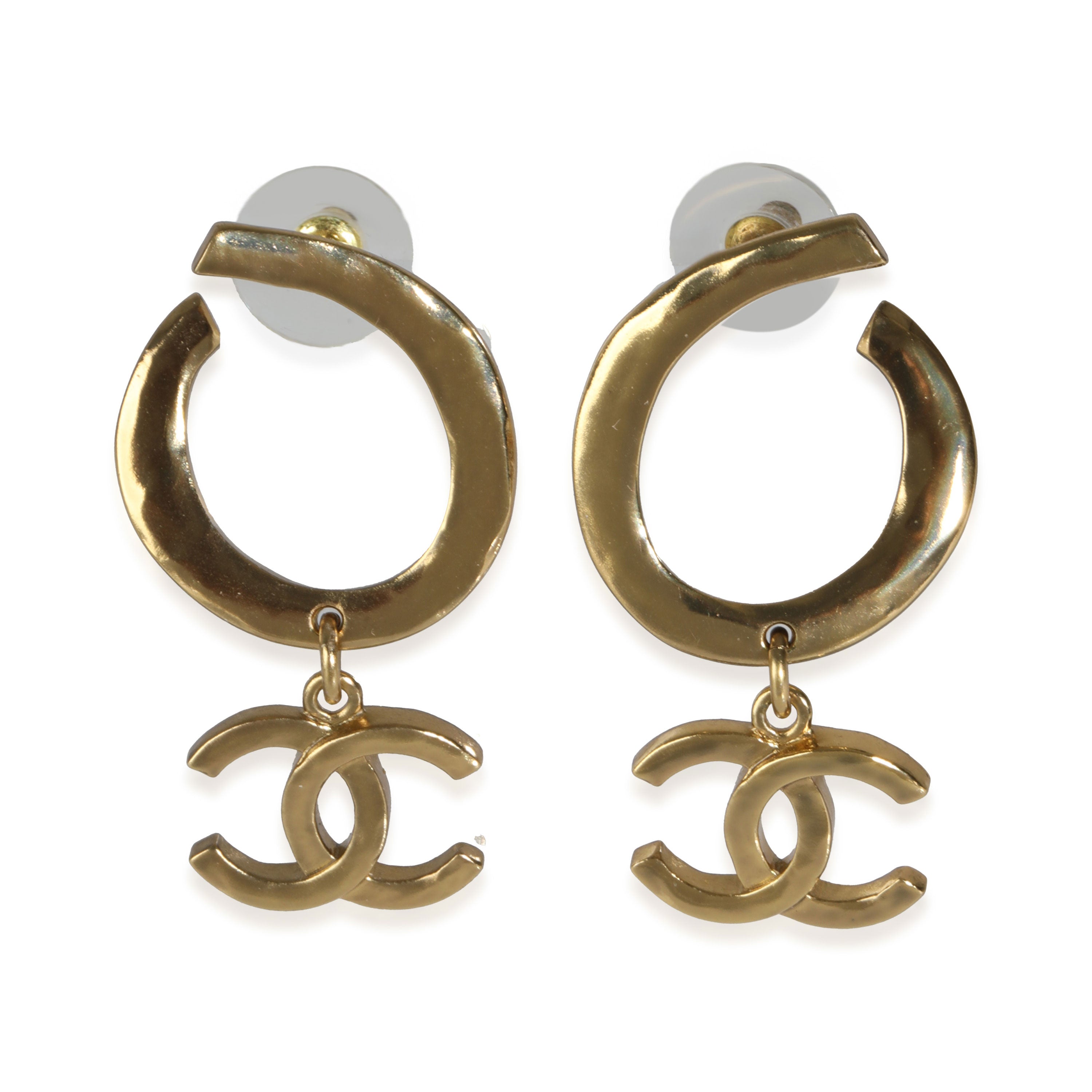 image of Chanel 2022 Large CC Drop Earrings in Gold Plated