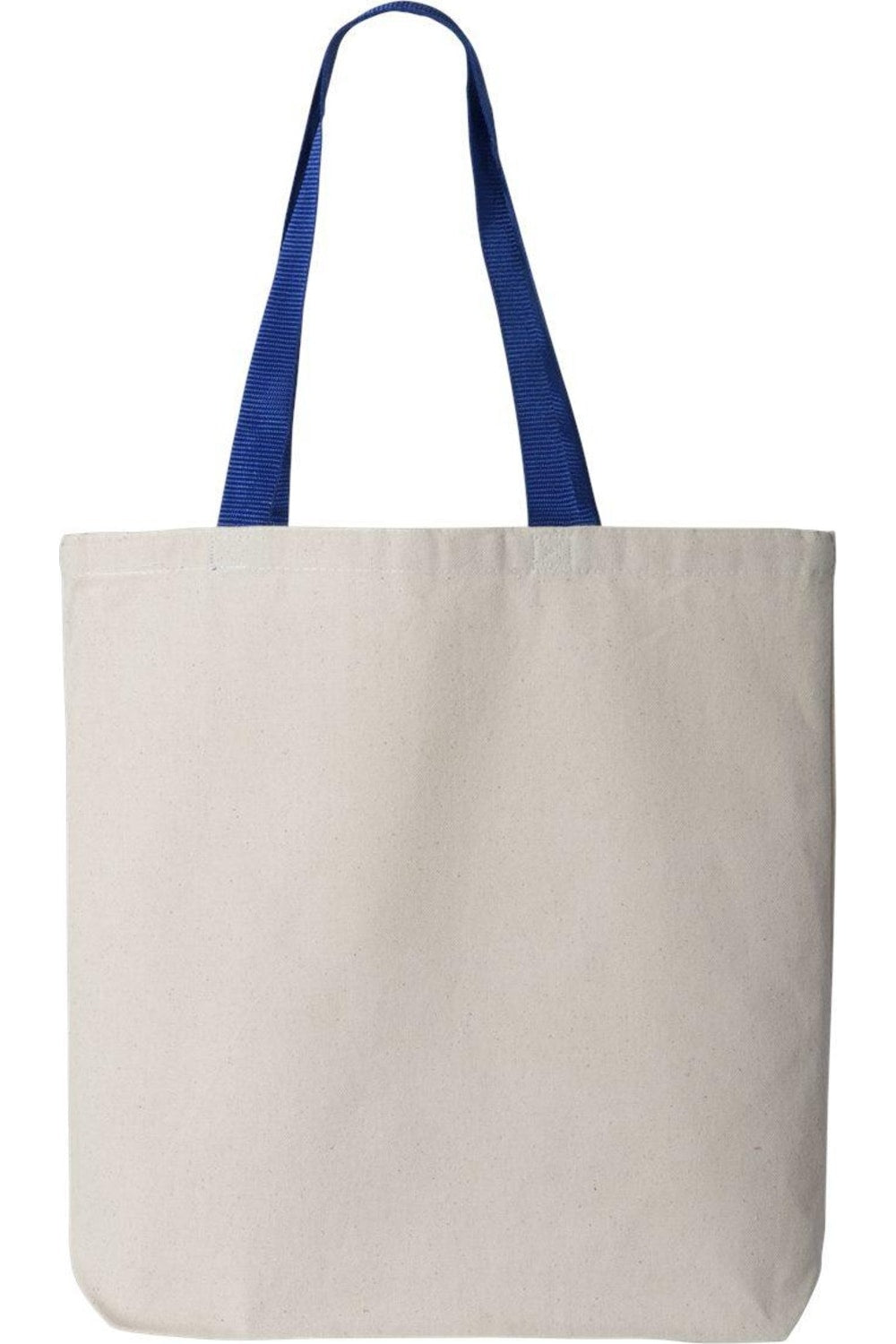 Q-tees 11l Canvas Tote With Contrast-color Handles In Multi