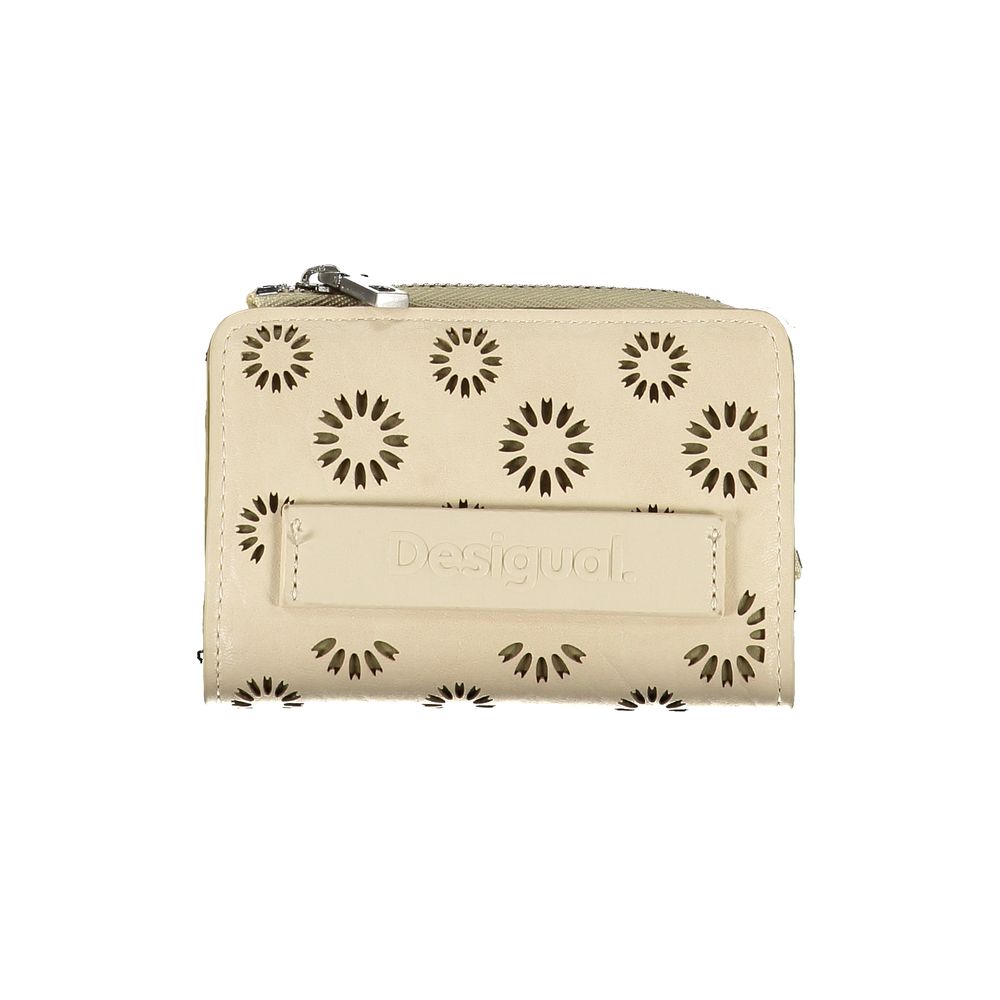 Shop Desigual Polyethylene Women's Wallet In Beige