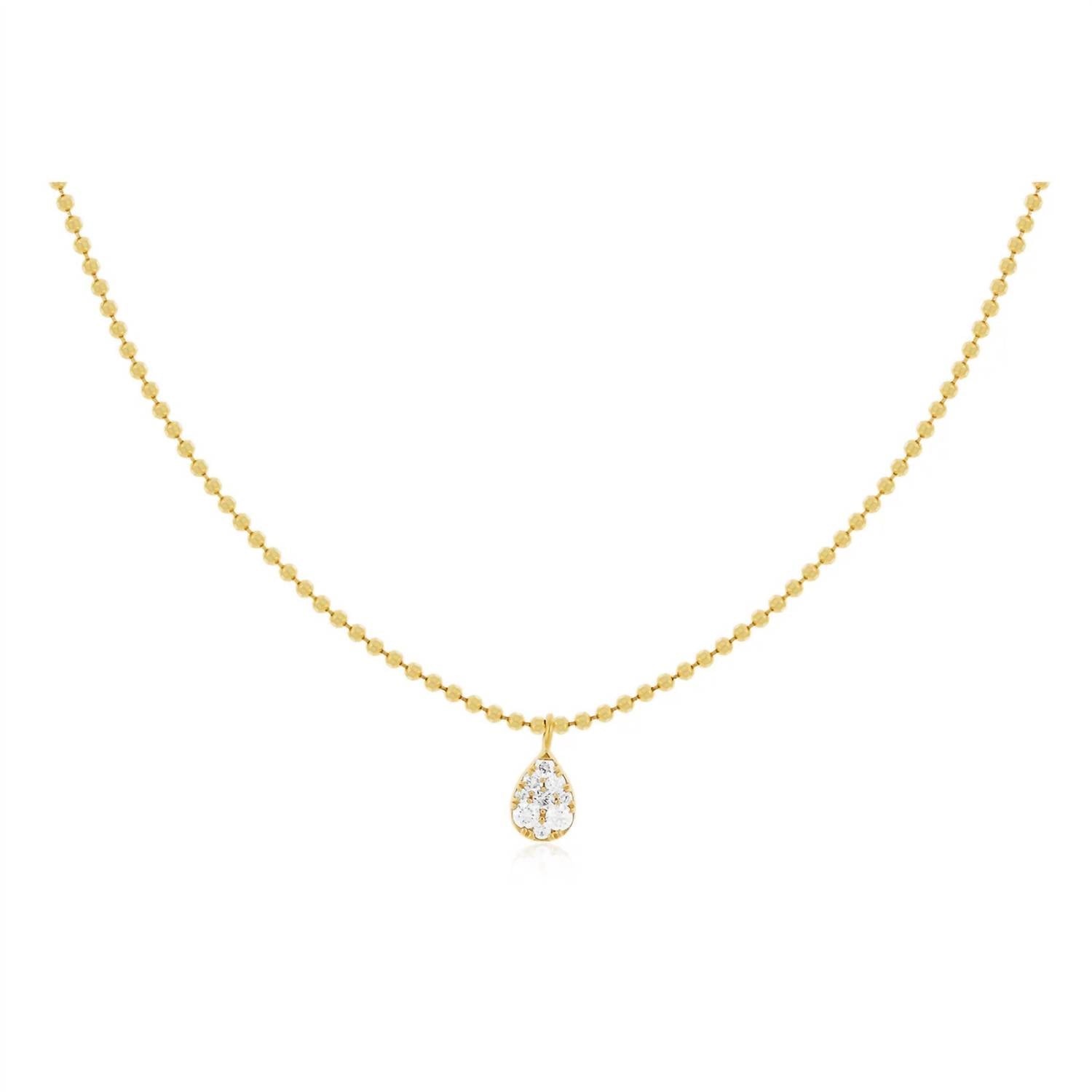 Ef Collection Fullcut Diamond Teardrop Necklace In Gold
