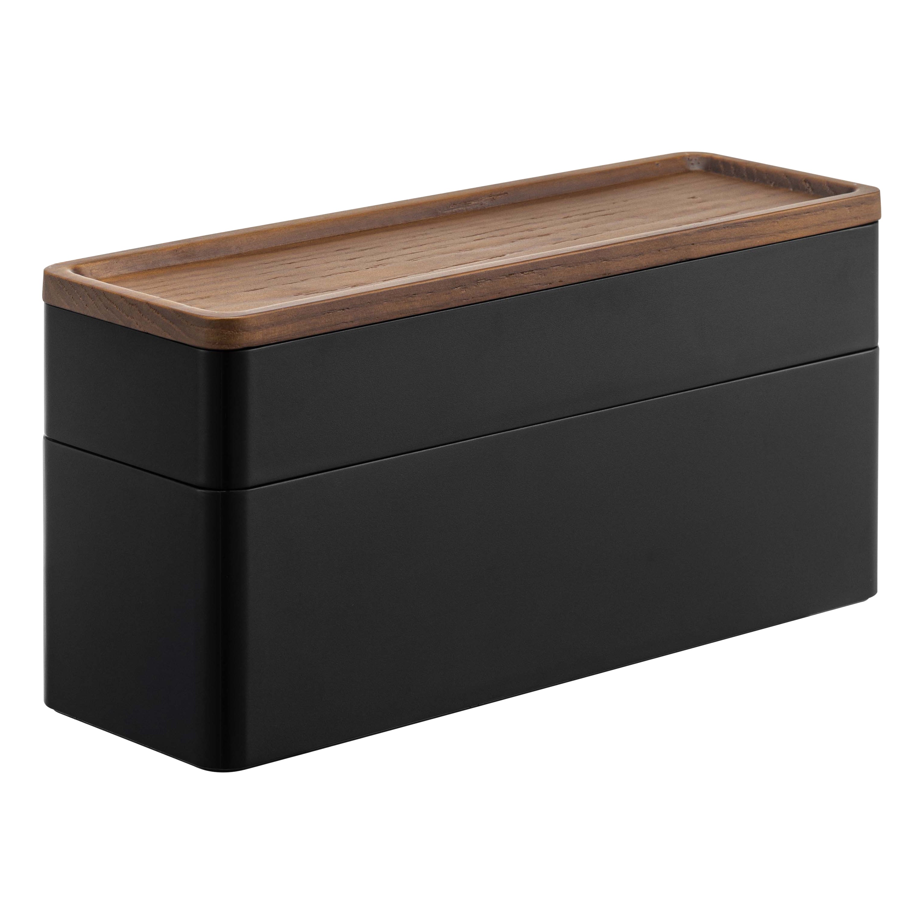 Yamazaki Home Stacking Accessories or Watches Case - Two Styles, Plastic + Wood, Watches, Sliding Divider, No Assembly