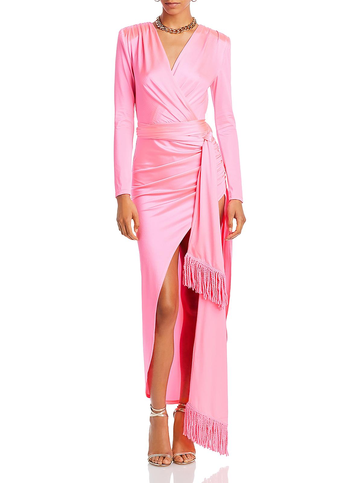 Bronx And Banco Womens Satin Long Evening Dress In Pink
