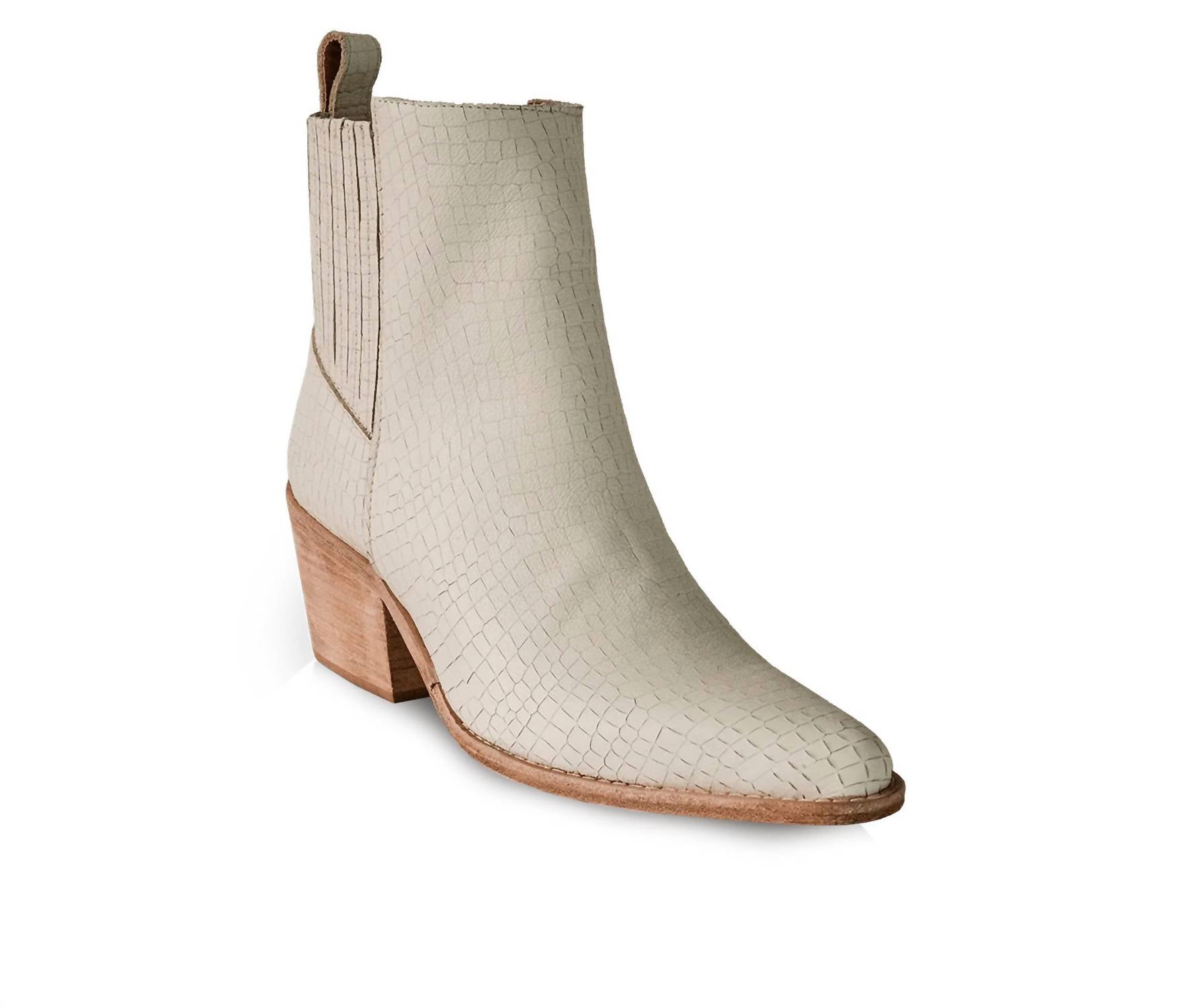 Shop Bala Di Gala Women's Premium Embossed Leather Ankle Legacy Boots In Cream In White