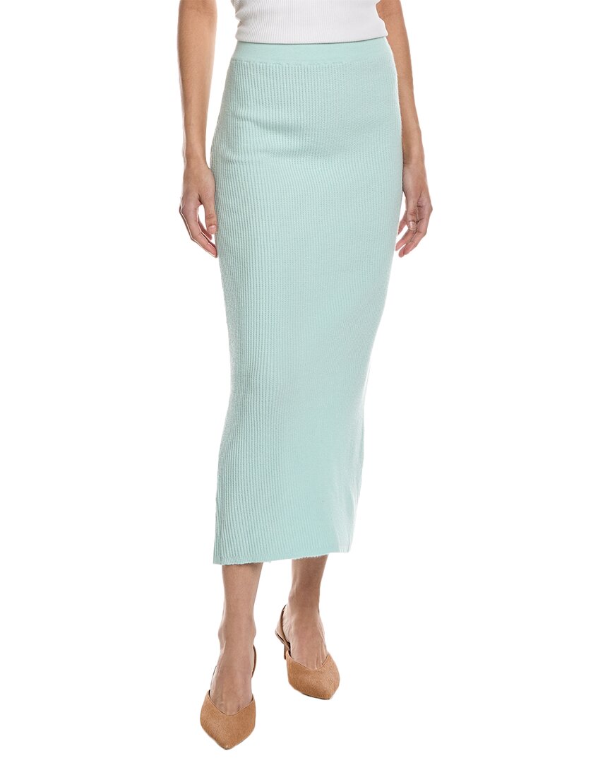 Shop Emmie Rose Ribbed Maxi Skirt In Blue