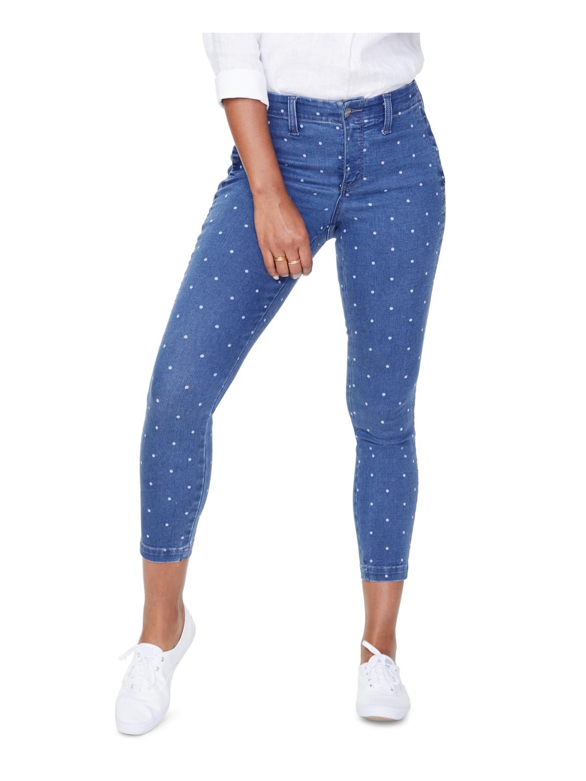 Shop Nydj Plus Womens Ankle Polka Dot Skinny Jeans In Multi
