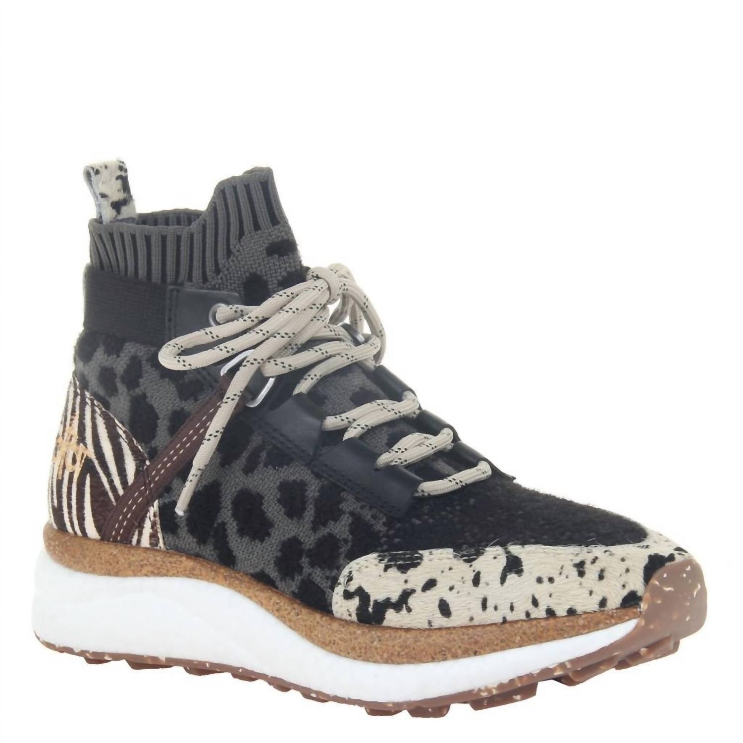 Shop Otbt Women's Hybrid High Top Sneaker - Medium Width In Animal Print In Black