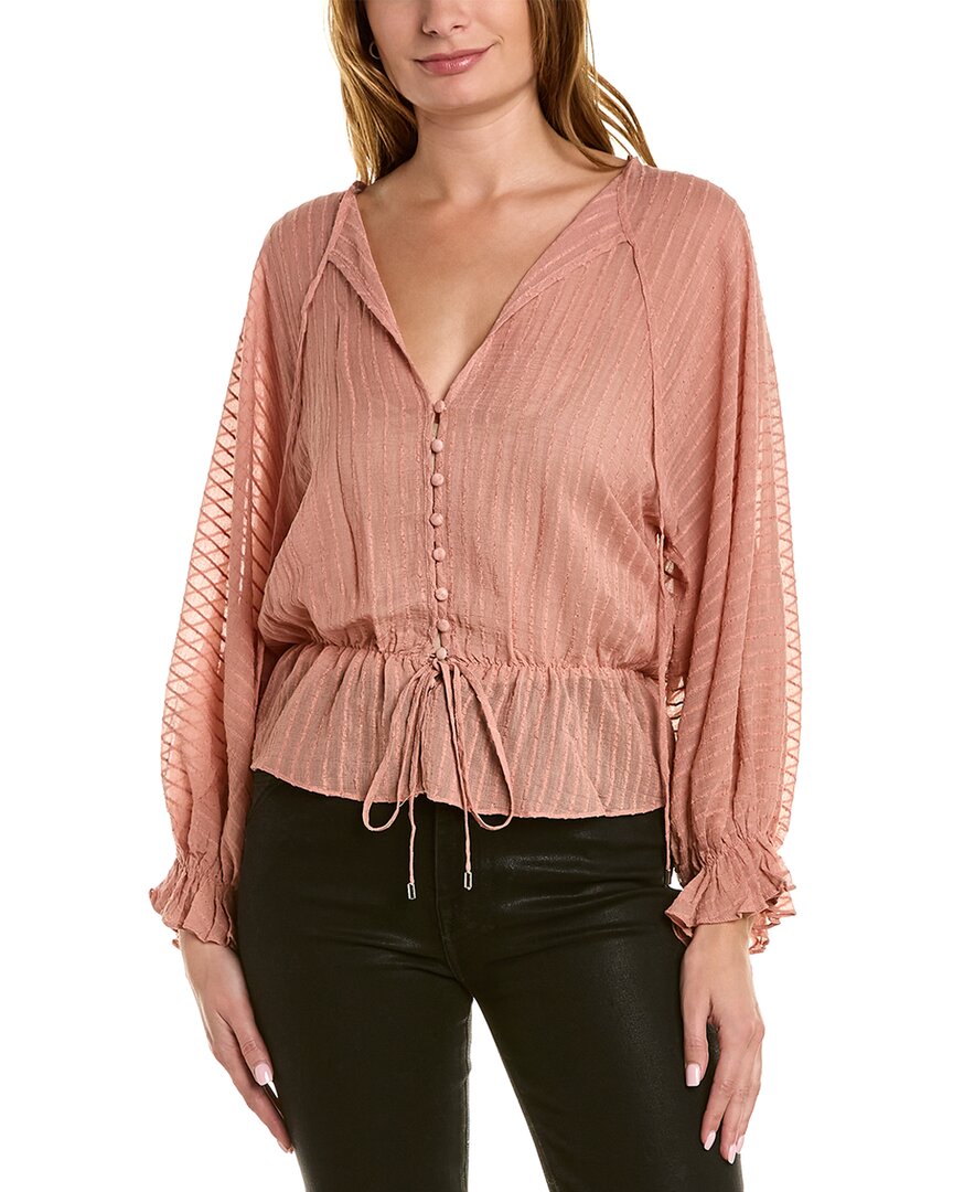 We Are Kindred Aurora Tie Neck Blouse In Pink